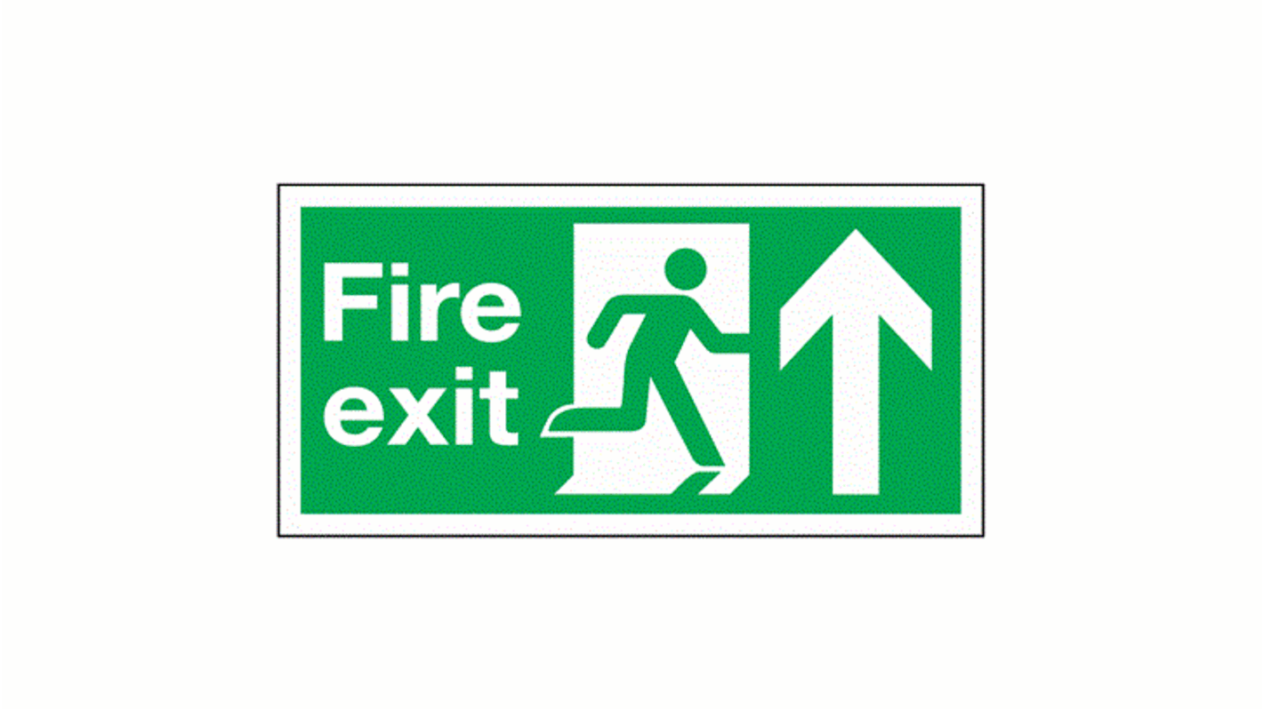 Polyester Fire Exit Up, Fire Exit, English, Exit Sign