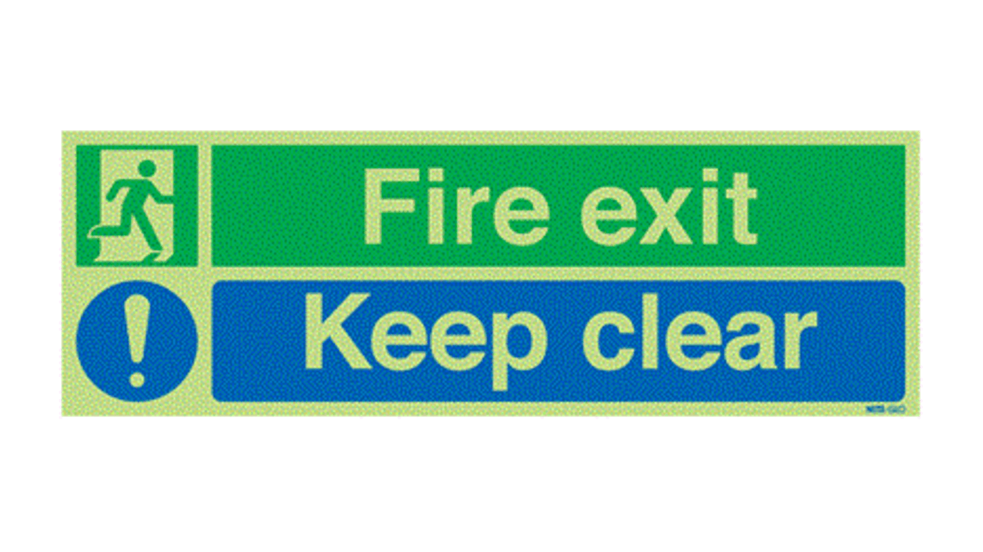 Polyester Keep Clear, Fire Exit, Keep Clear, English, Exit Sign