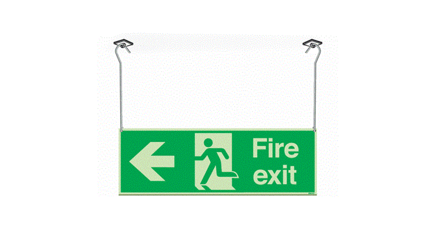 Polyester Fire Exit Left, Fire Exit, English, Exit Sign