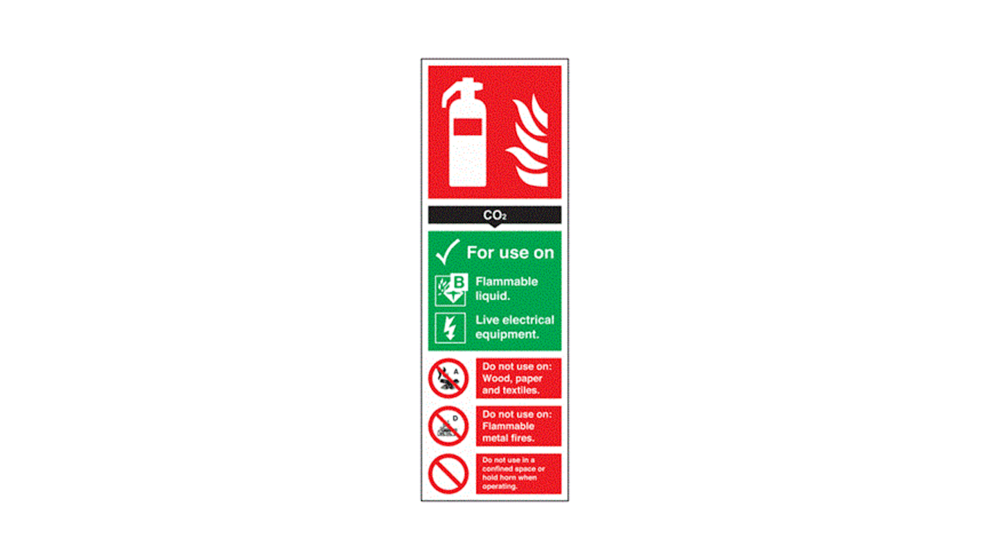 Polypropylene Fire Safety Sign, Extinguisher For Use On With English Text Self-Adhesive