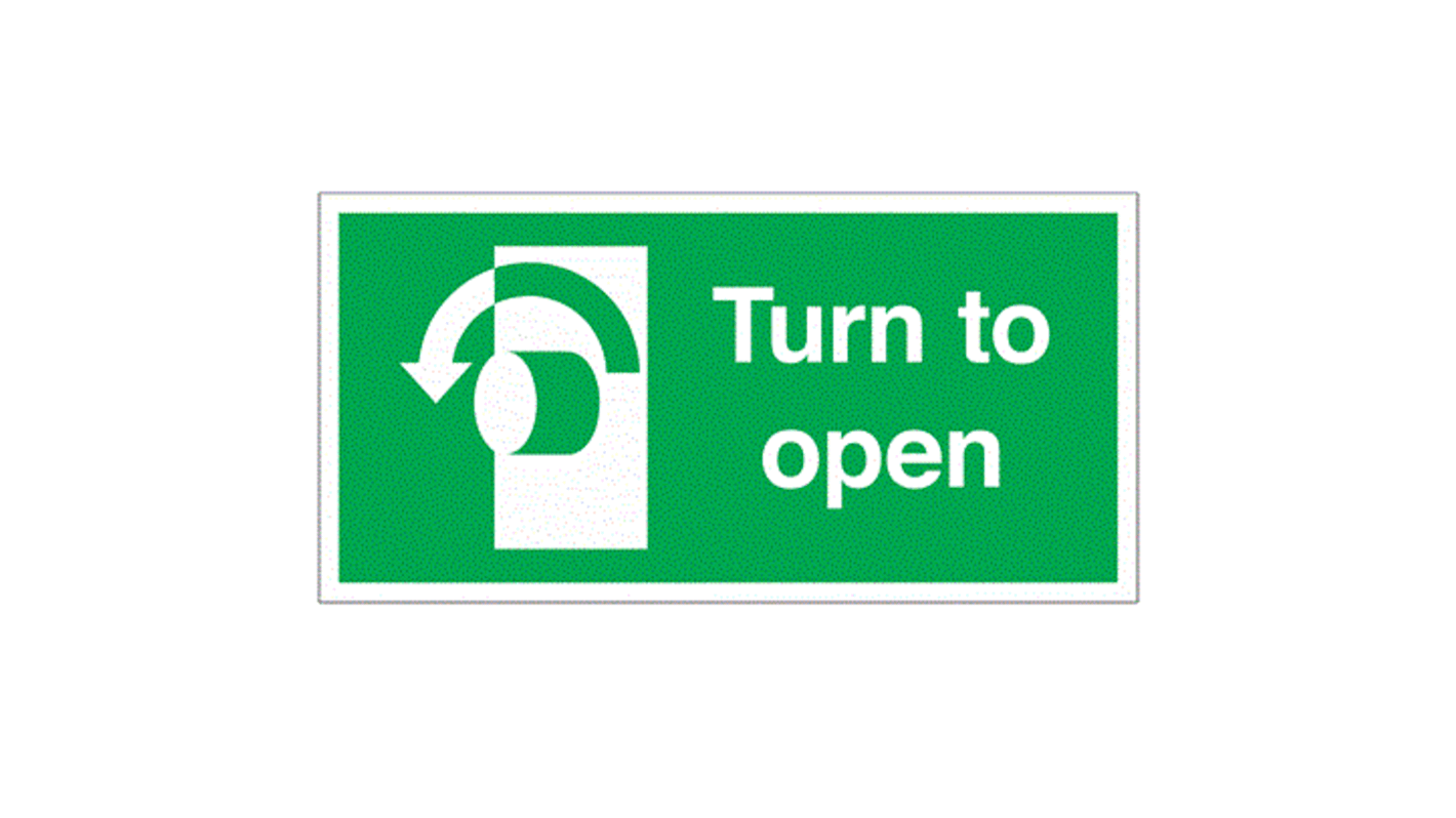 RS PRO Polyester Sign Turn To Open Sign With English Text
