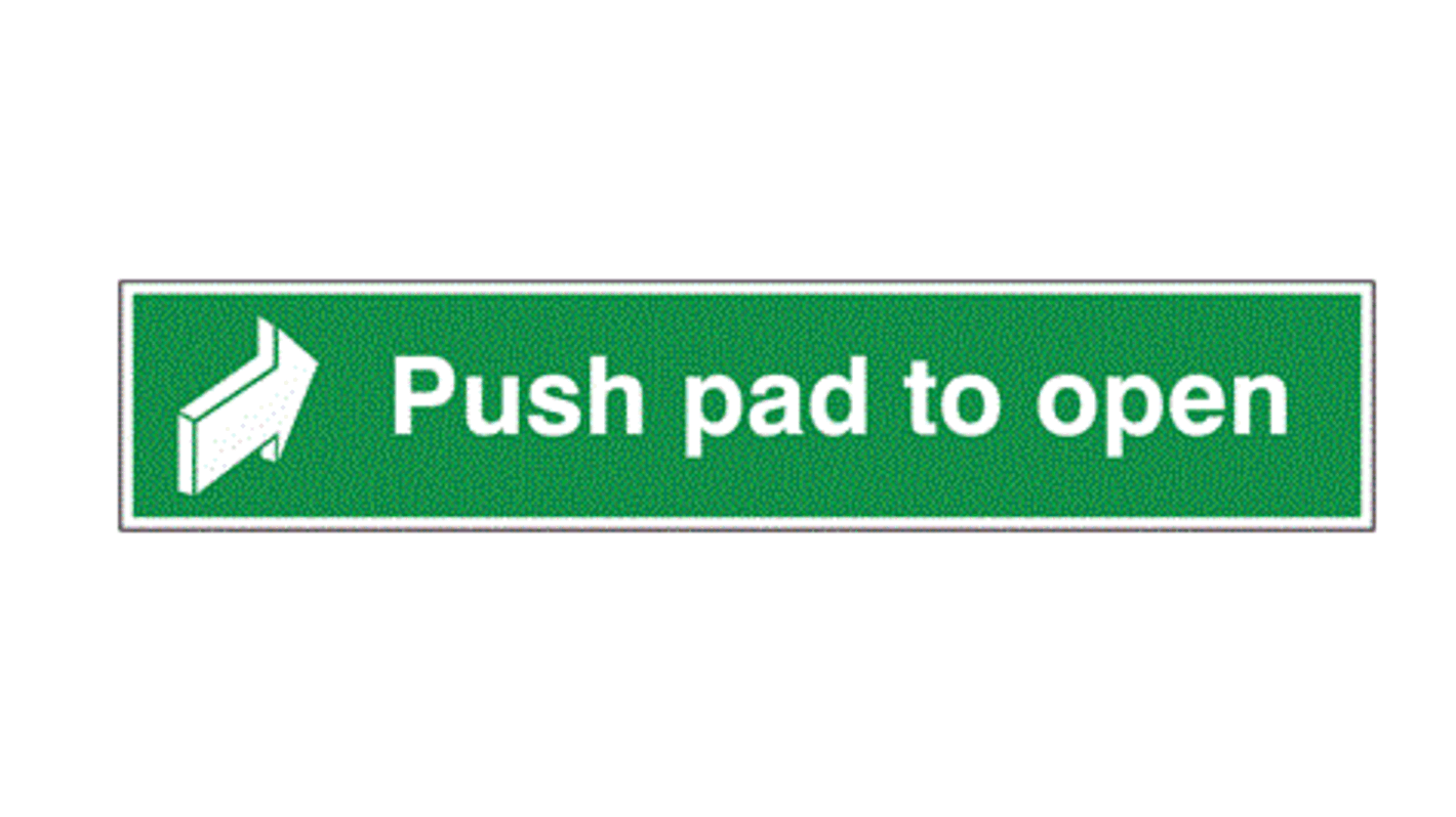 RS PRO Polyester Sign Push Sign With English Text