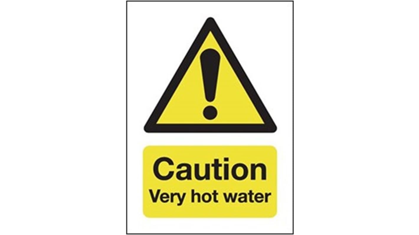RS PRO Self-Adhesive General Hazard Hazard Warning Sign (English)