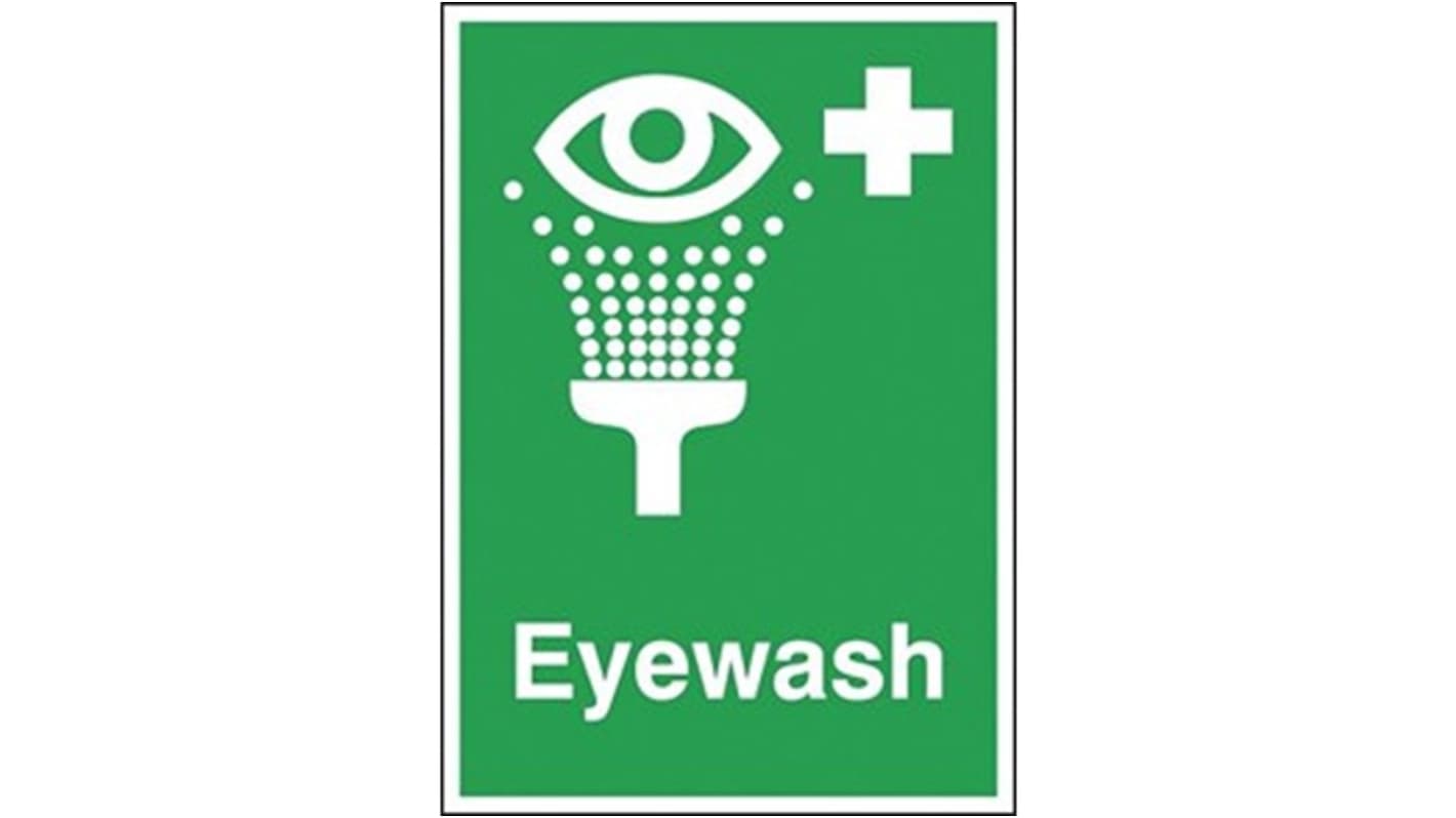 RS PRO Polyester Sign Eye Wash Sign With English Text