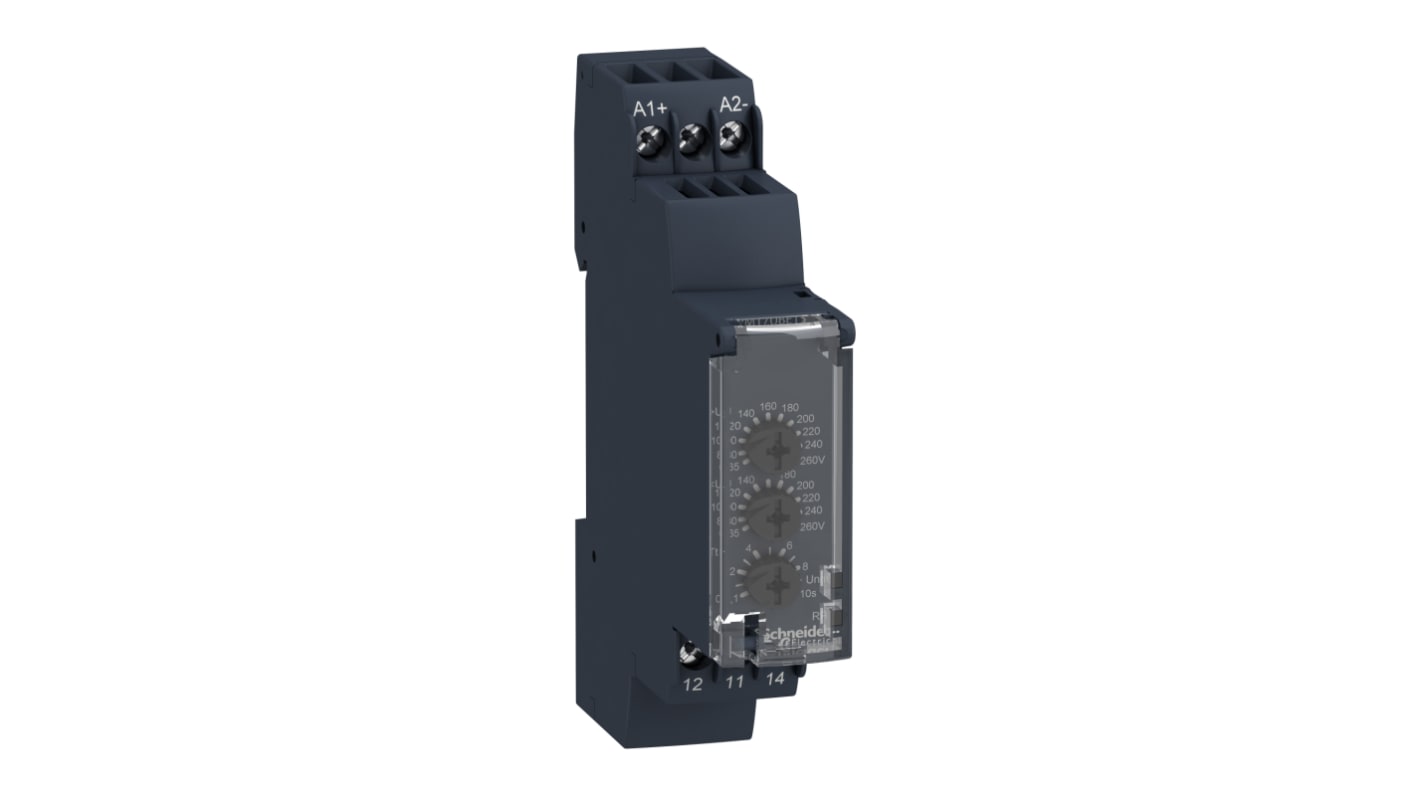 シュナイダーエレクトリック モニタリングリレー, SPDT, DINレール, 65 → 260.V ac/dc, RM17UBE15