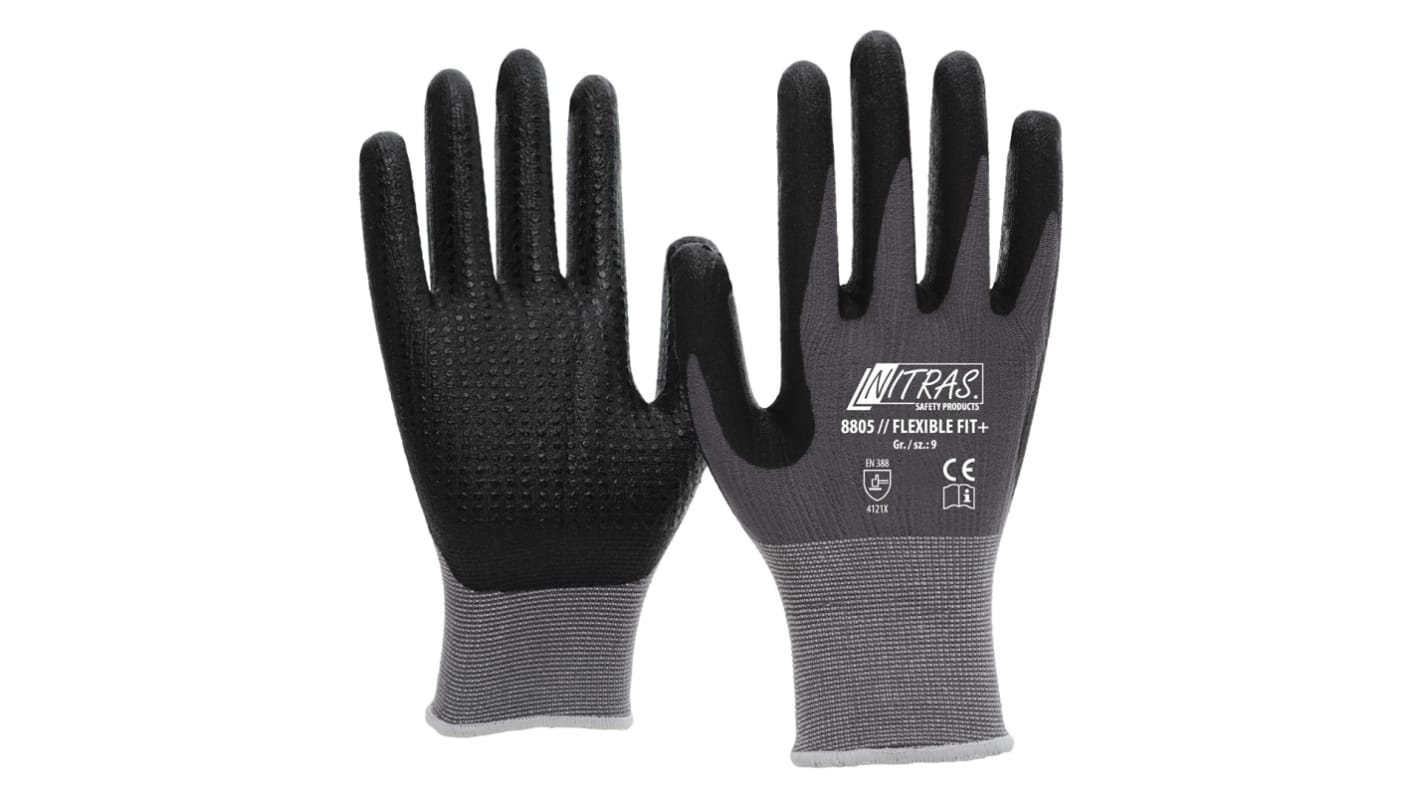 NITRAS SAFETY NITRAS Black, Grey Special Stretch Fabric Abrasion Resistant, Chemical Resistant, Cut Resistant, Puncture