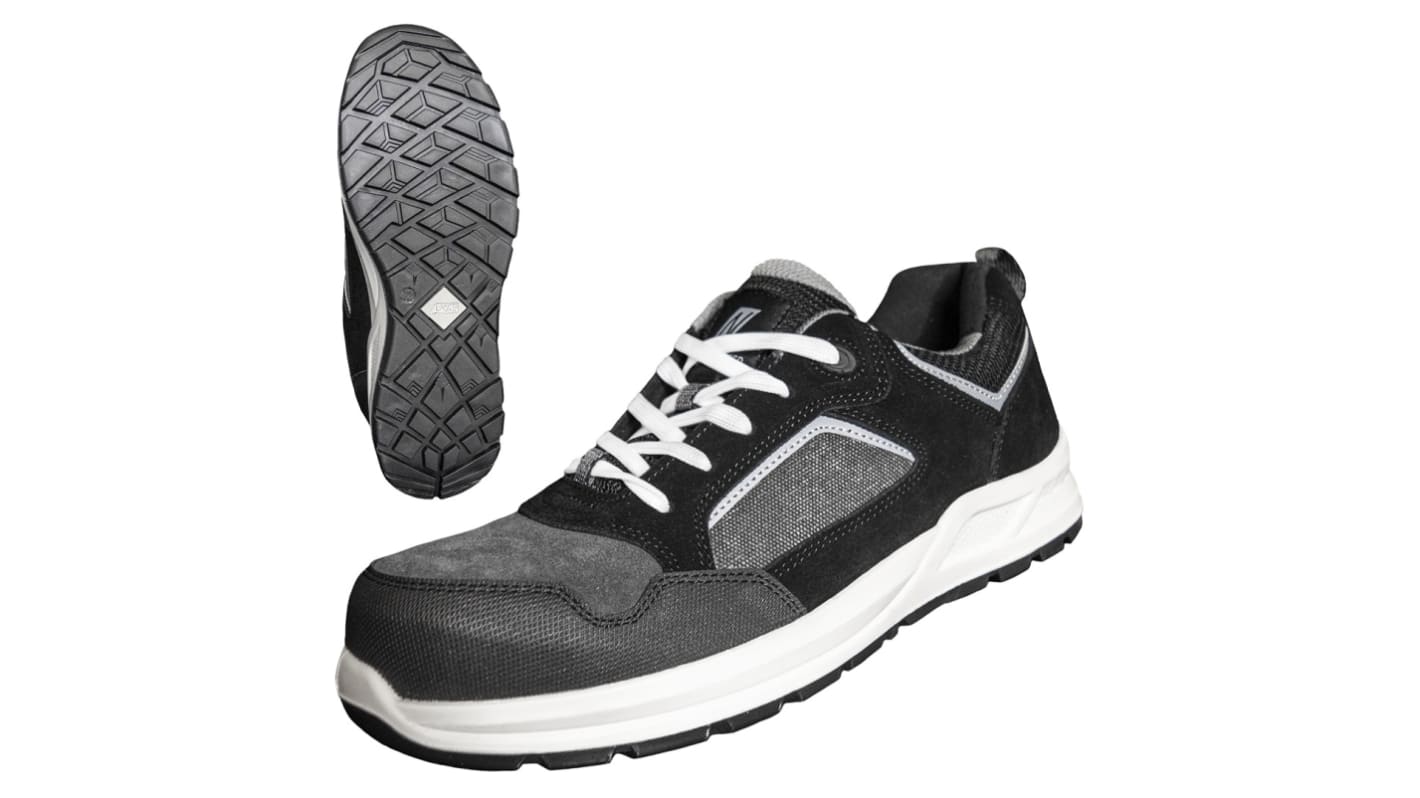 NITRAS SAFETY 7320 Unisex Sicherheitsschuhe Schwarz, Grau, mit Zehen-Schutzkappe Glasfaser, Größe 40 / UK 6 1/2