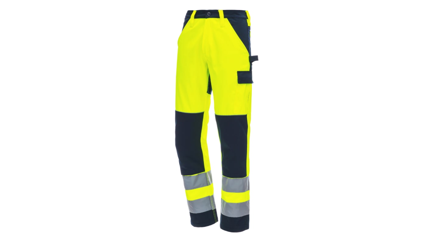 NITRAS SAFETY 7571 Yellow/Navy Breathable Hi Vis Trousers 70 → 80cm Leg Length 79cm