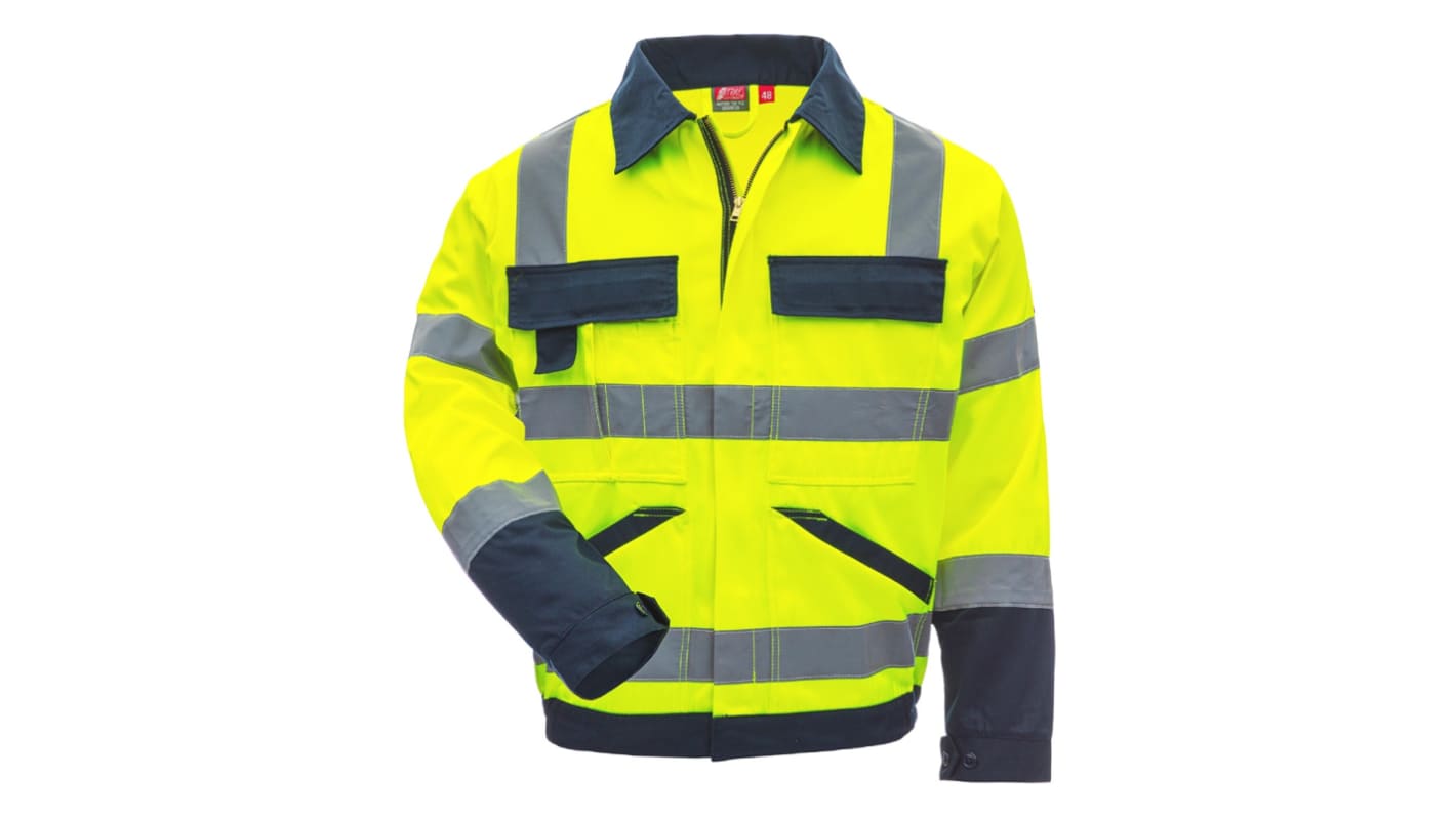 Chaqueta alta visibilidad Unisex NITRAS SAFETY de color Amarillo/Azul marino, talla XS