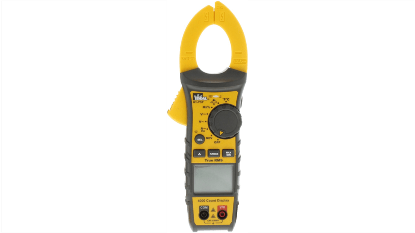 Ideal Industries 61-737 Clamp Meter, 400A dc, Max Current 400A ac CAT III 600V