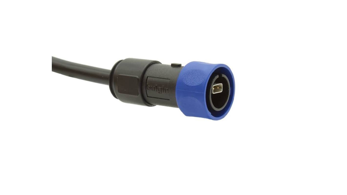 Bulgin4000 Series - SPE, 5m, Black SPE to Female Unterminated, Tinned Copper Braid Shielded, Terminated Polyurethane,