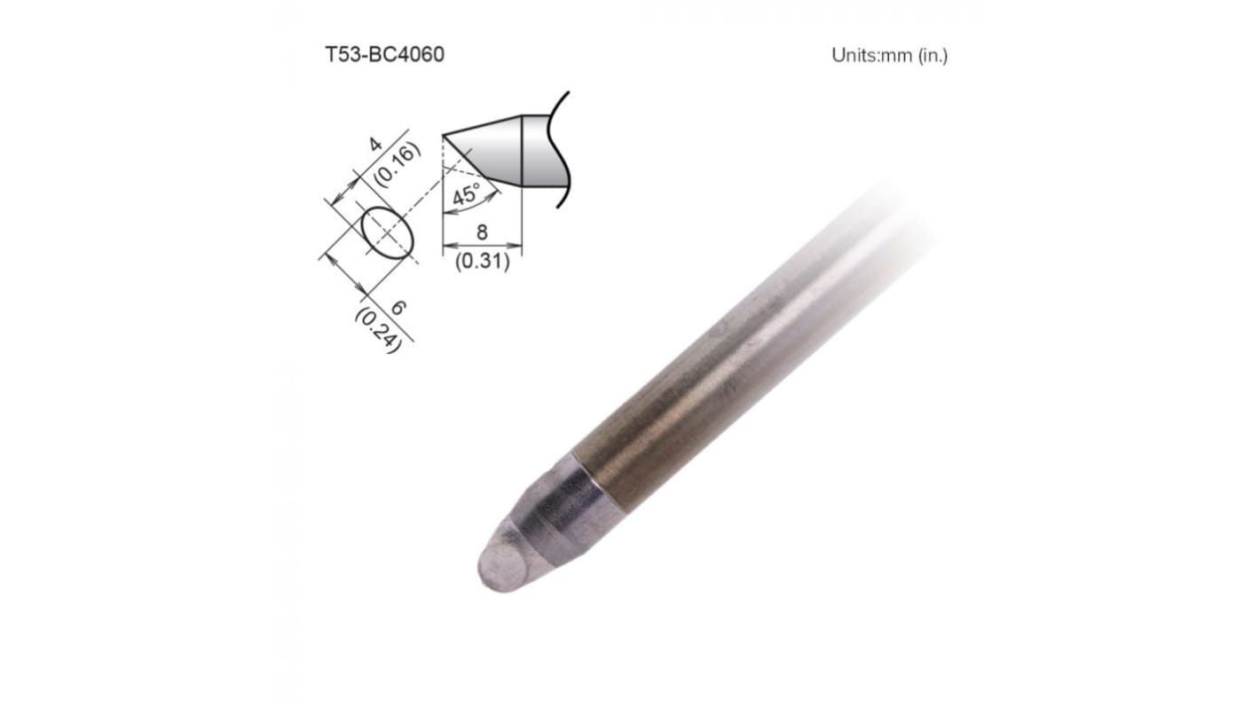 Hakko FX-9707/9708 6 X 4 mm Conical Soldering Iron Tip for use with FX-9707, FX-9708