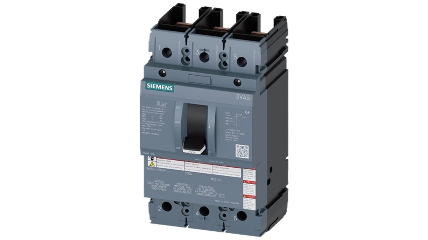 Siemens, SENTRON MCCB 3P 150A, Breaking Capacity 65 kA, Fixed Mount