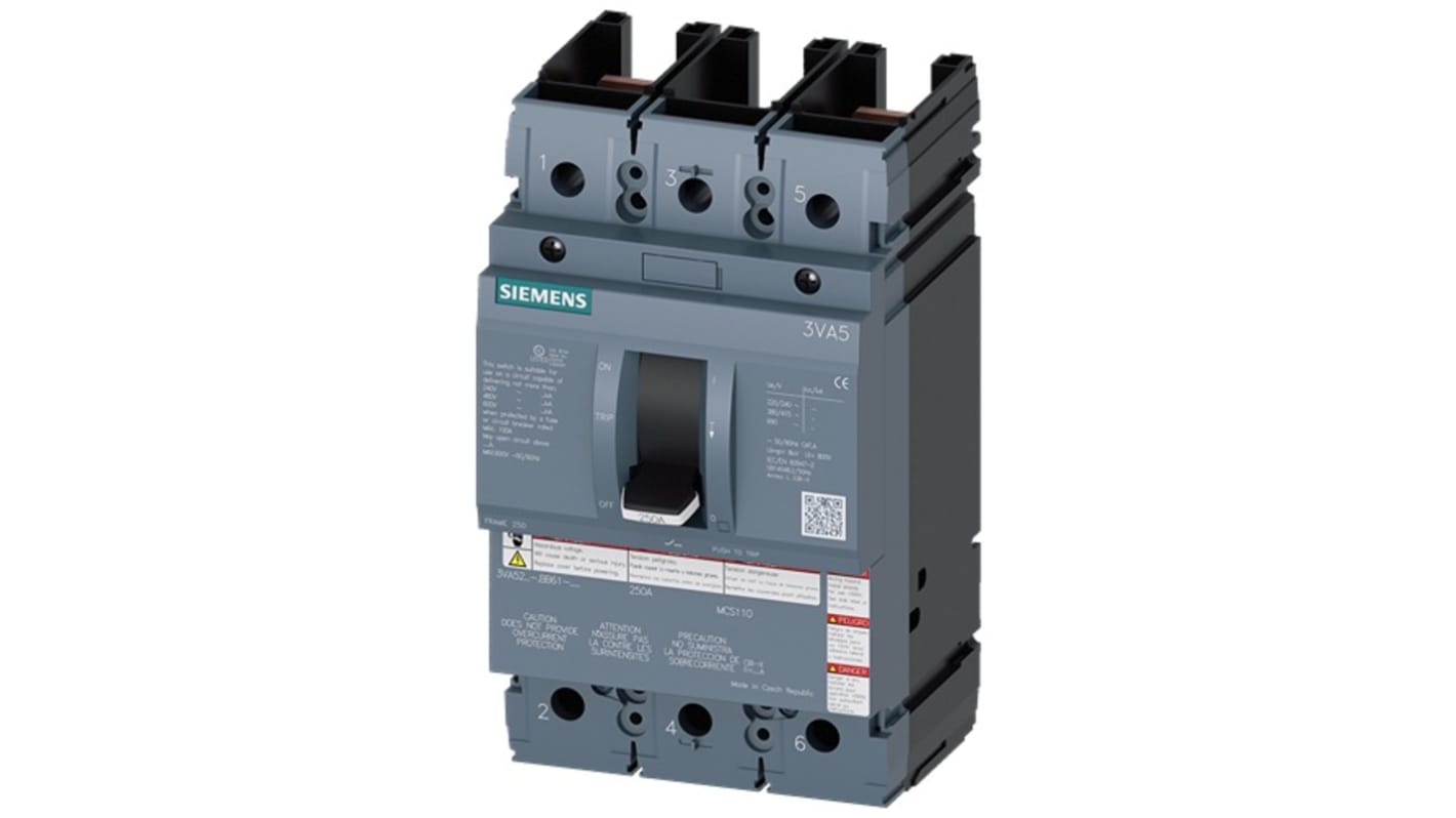 Siemens, SENTRON MCCB 2P 150A, Breaking Capacity 65 kA, Fixed Mount