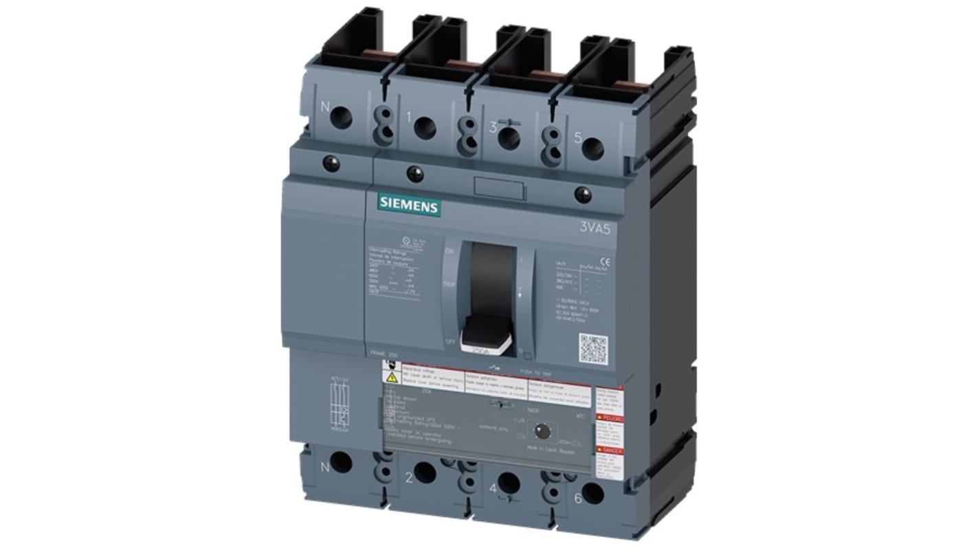 Siemens, SENTRON MCCB 4P 150A, Breaking Capacity 10 kA, Fixed Mount