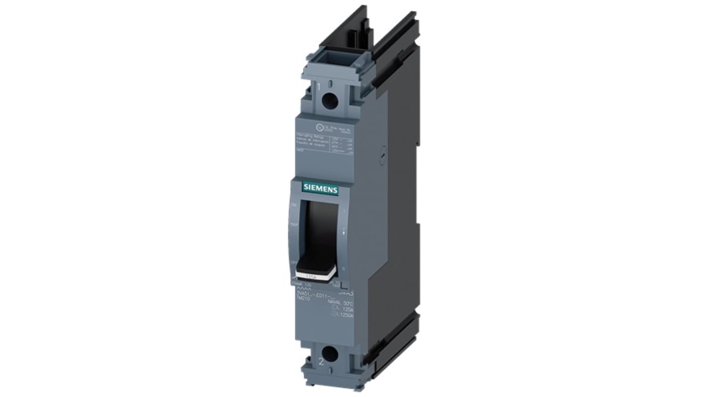 Siemens, SENTRON MCCB 1P 15A, Breaking Capacity 14 kA, Fixed Mount