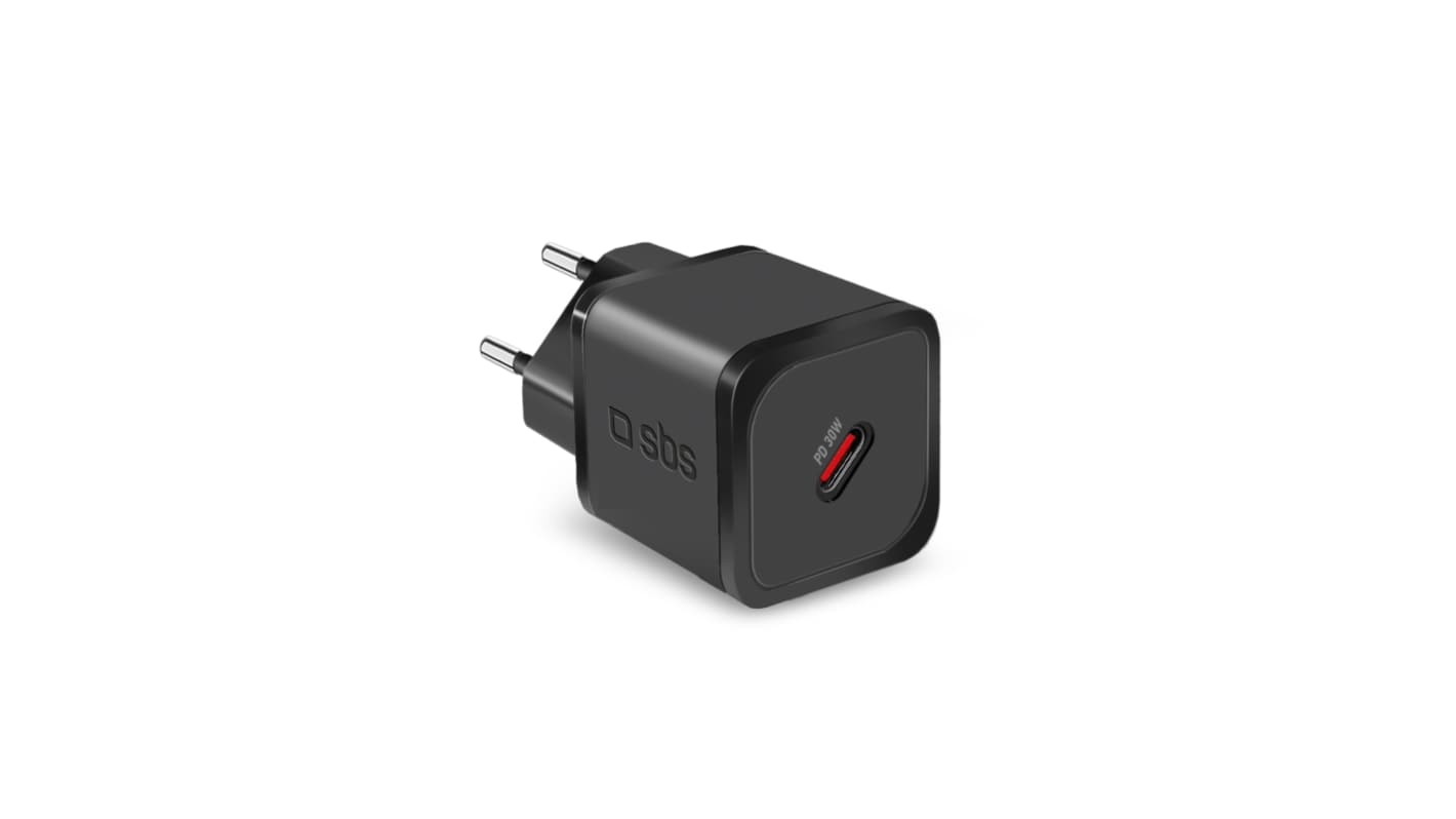 Carica batteria per cellulari SBS Nero Unità 1 TETRGAN1C30W