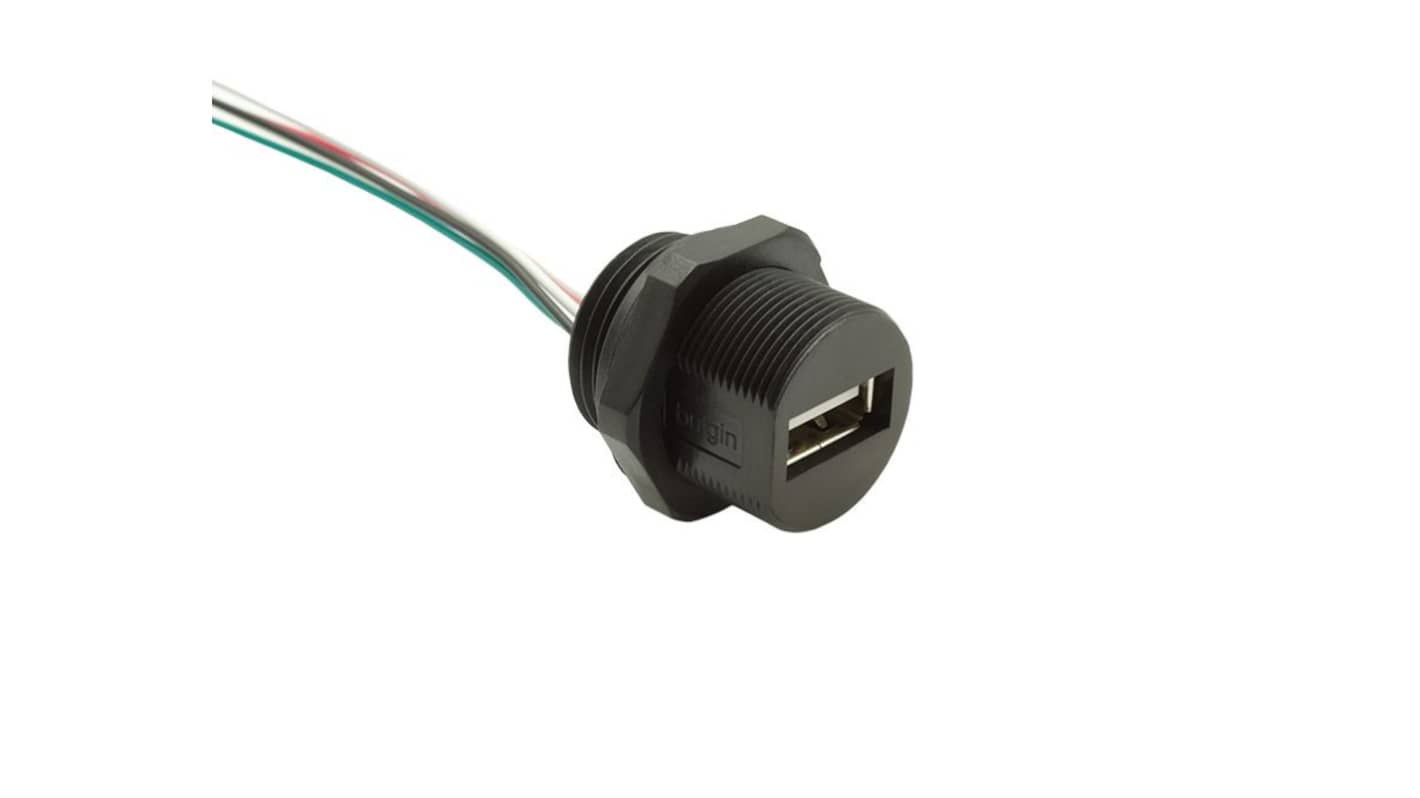 Kabel USB Złącze A USB A Złącze B Flying Leads dł. 250mm Przewód USB USB 2.0 kolor: Czarny
