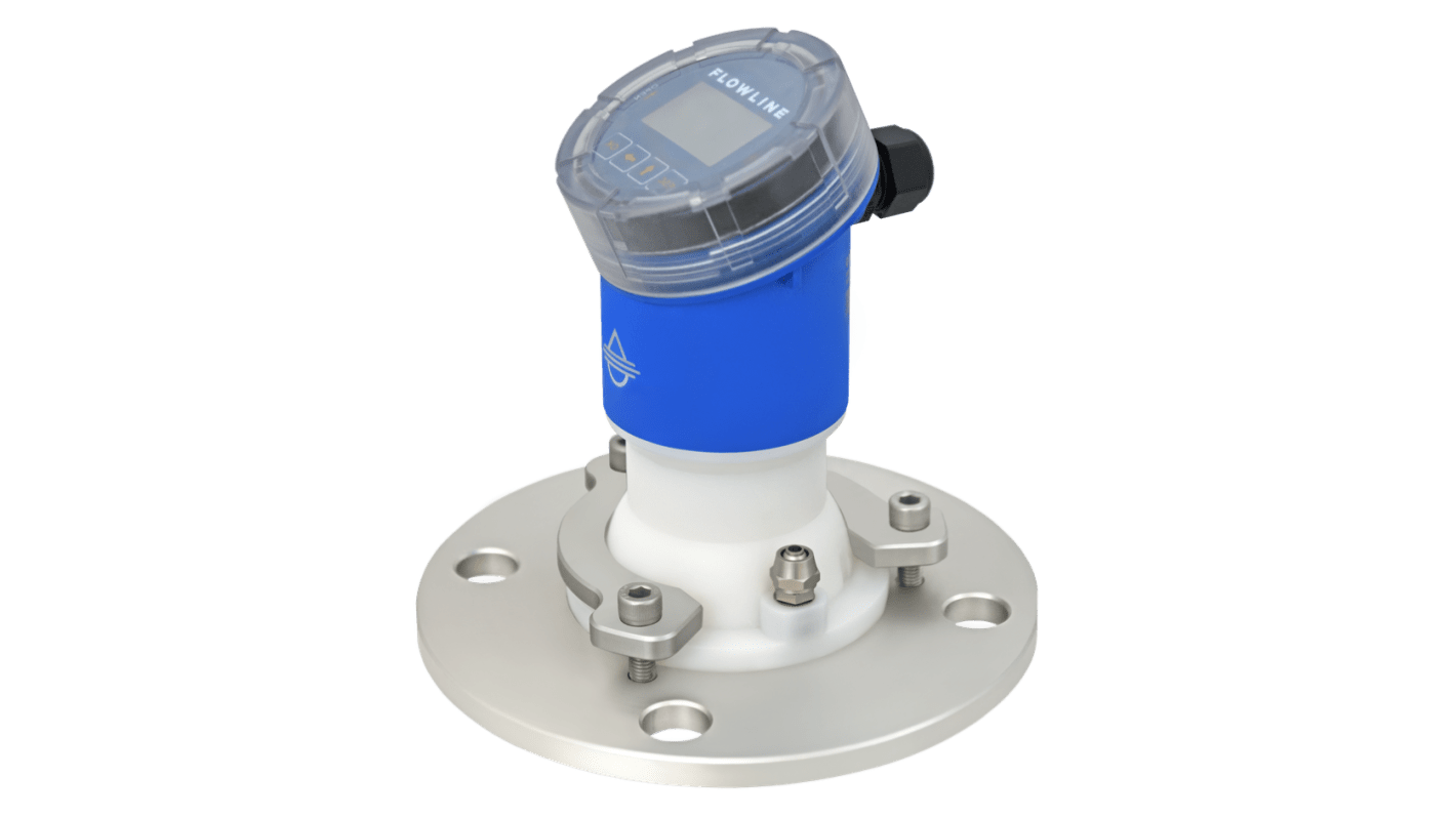 Flowline LR85 Series Radar Level Sensor, Modbus Output, Flange Mount, Polybutylene Terephthalate Body