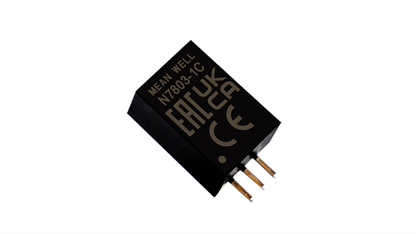 MEAN WELL Non-Isolated Switching Regulator, 15V dc Output Voltage, 12V dc Input Voltage, 0 → 1000mA Output