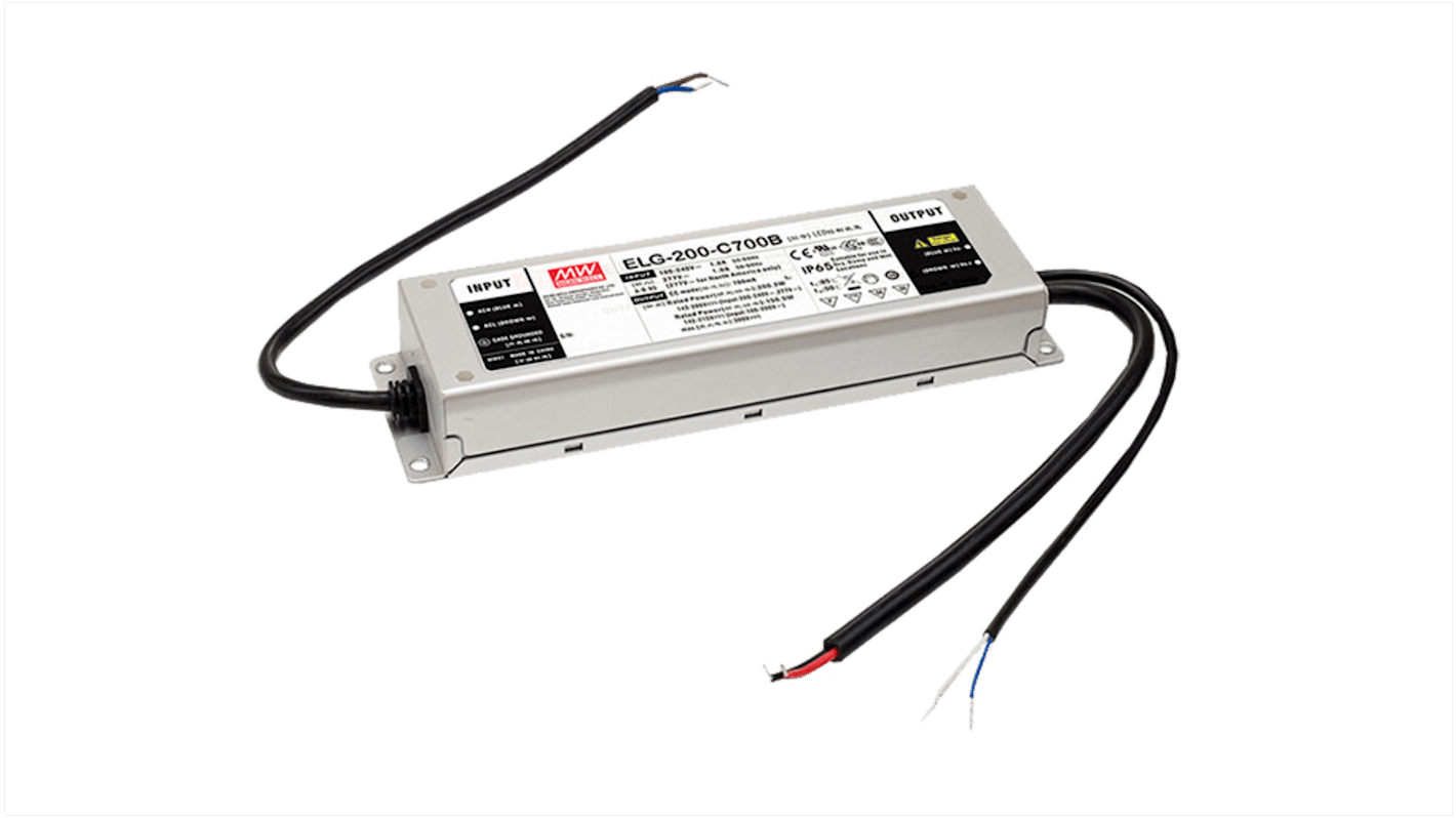 MEAN WELL LED Driver, 343V Output, 200W Output, 700mA Output, Constant Current Dimmable