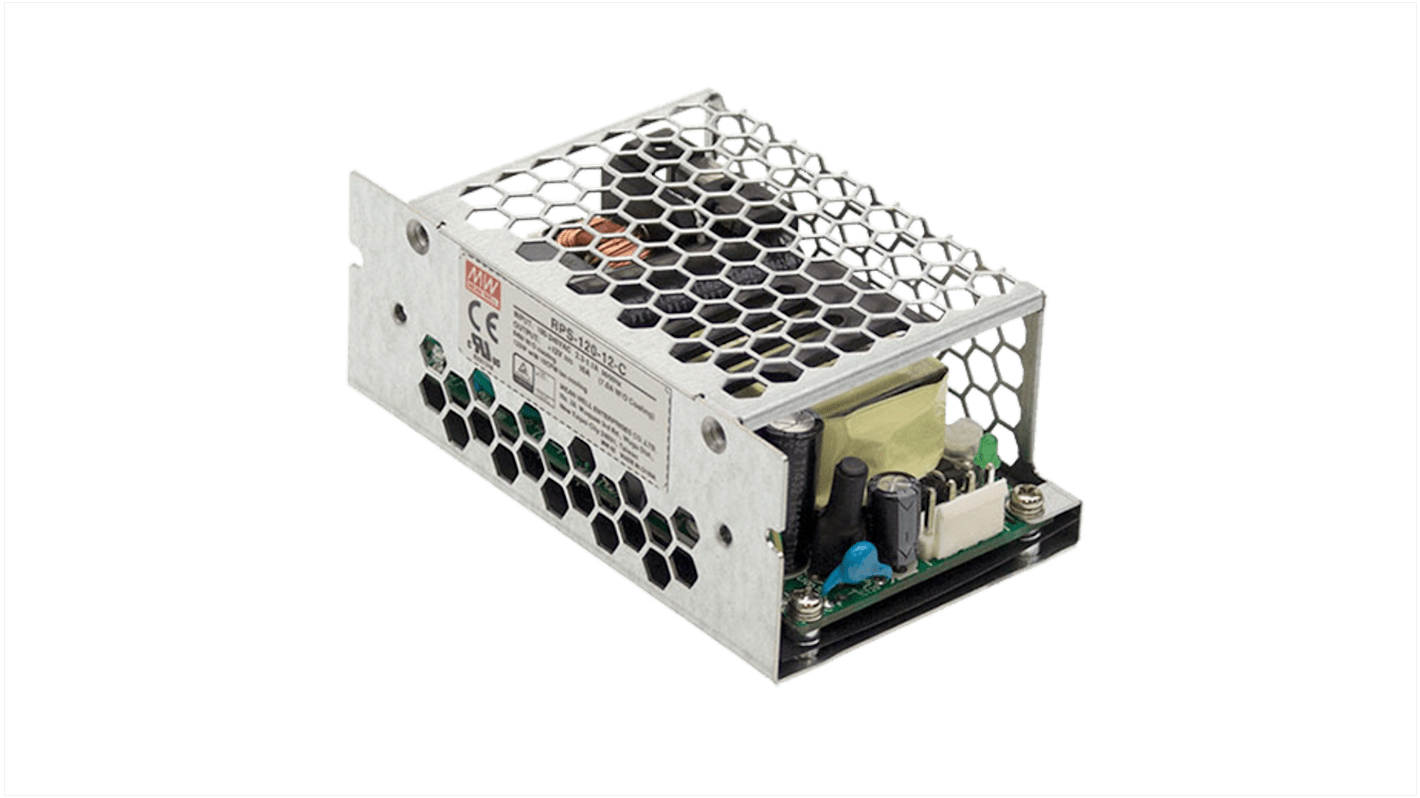 MEAN WELL Switching Power Supply, RPS-120-24-C, 24V dc, 3.5A, 120W, 1 Output, 110/230V ac Input Voltage