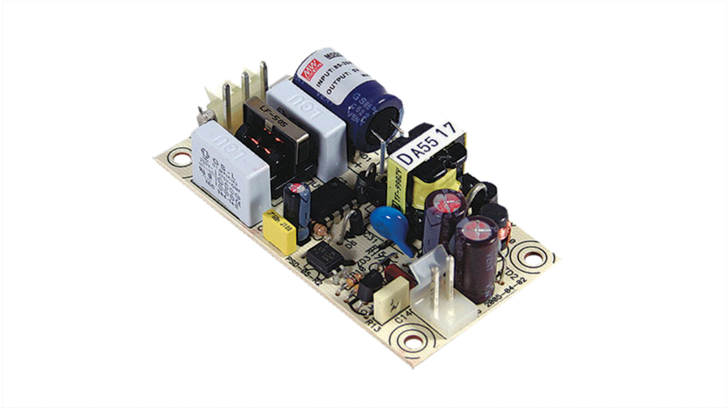 MEAN WELL Switching Power Supply, PS-05-5, 5V dc, 1A, 5W, 1 Output, 110/230V ac Input Voltage