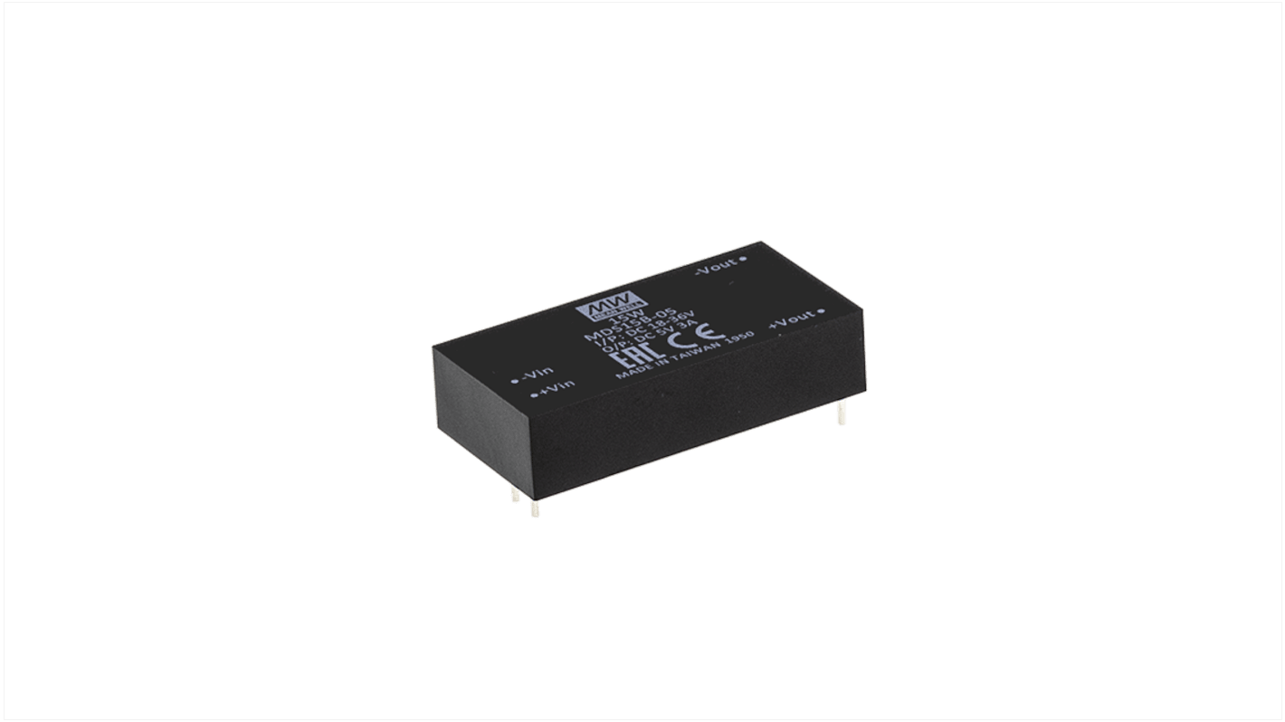 Przetwornica DC-DC, 15W, Uwe 9 do 36 V DC, Uwy 5V dc, Iwy 3A, MEAN WELL
