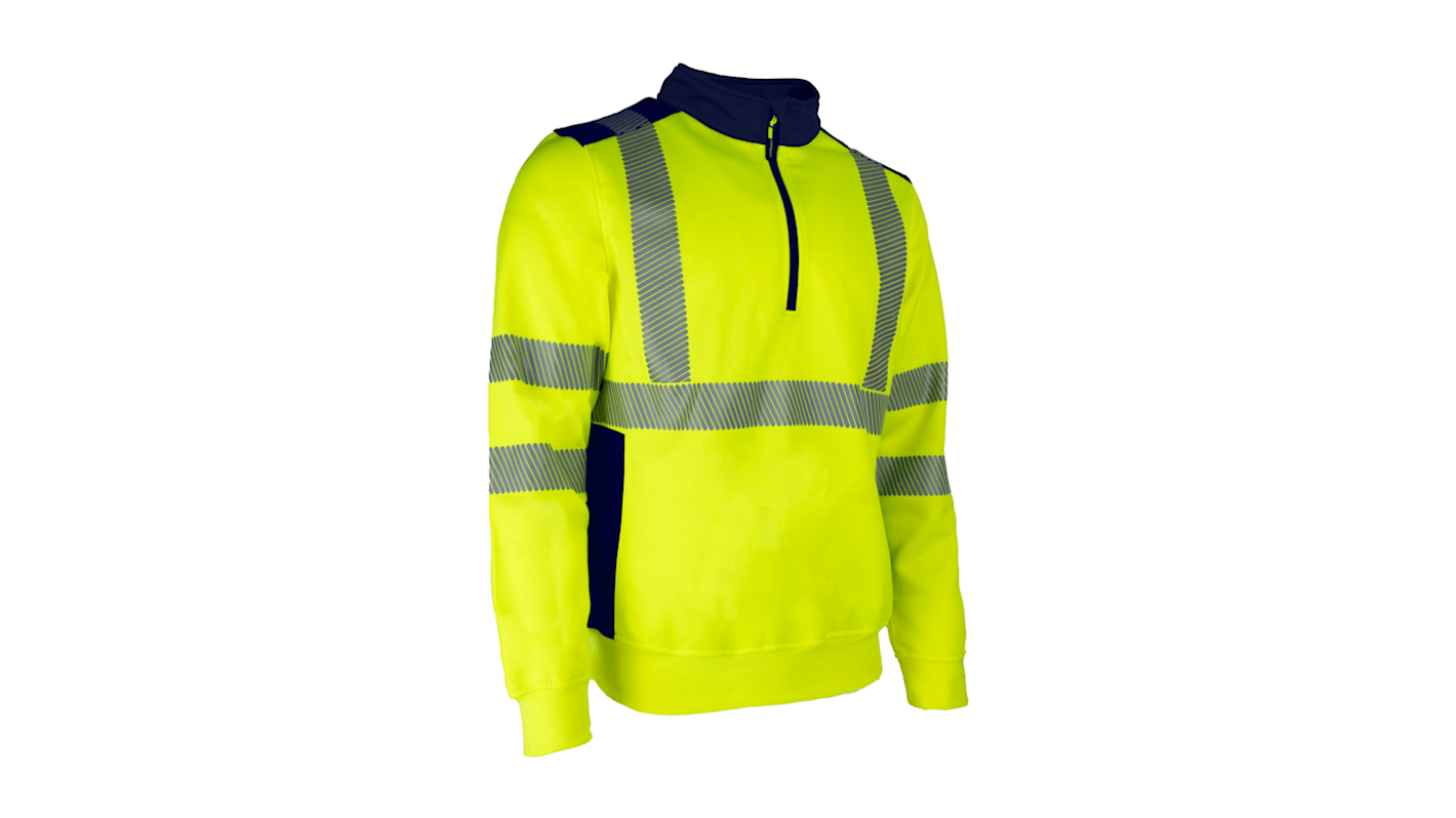 Coverguard Yellow/Navy Unisex Hi Vis Sweatshirt, M
