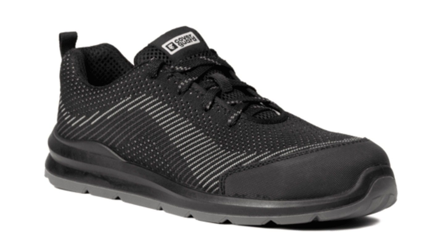 Coverguard MILERITE Unisex Black, Grey Steel Toe Capped Low safety shoes, UK 4, EU 37