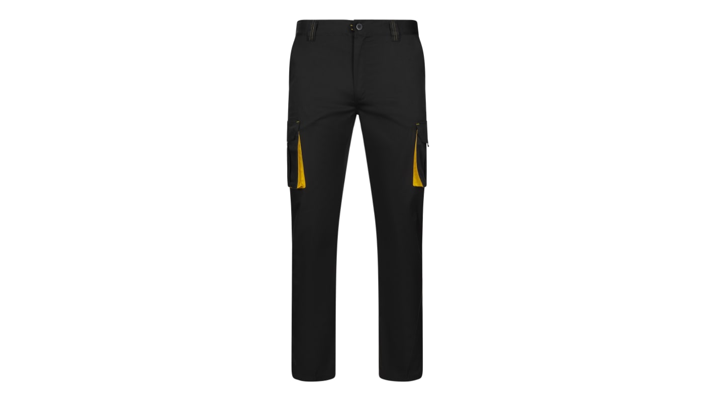 Pantaloni 103024S Nero/Giallo 16% poliestere, 38% EME, 46% cotone, lunghezza 106.7cm Elasticizzato 33poll 83cm