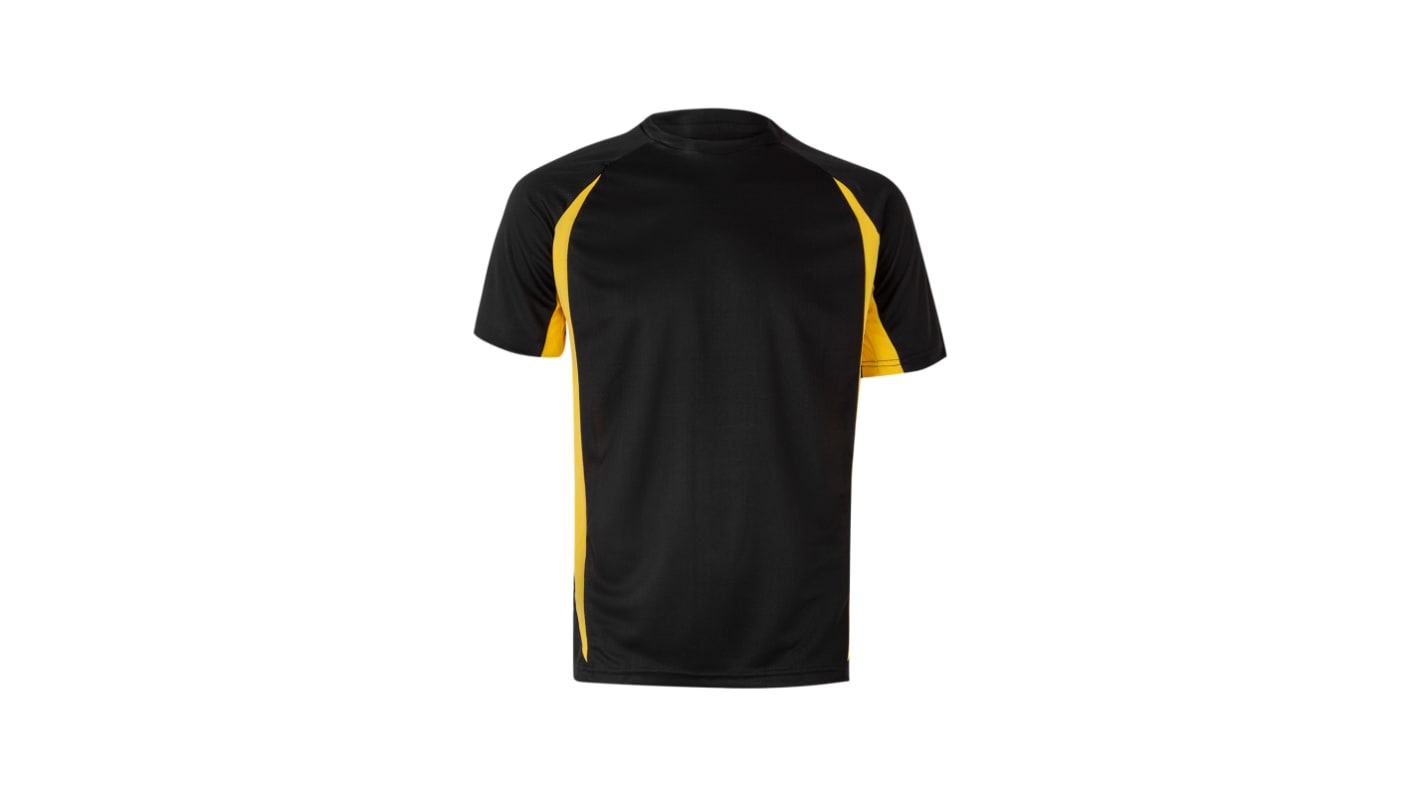 T-shirt 100% poliestere Nero/Giallo M Corto