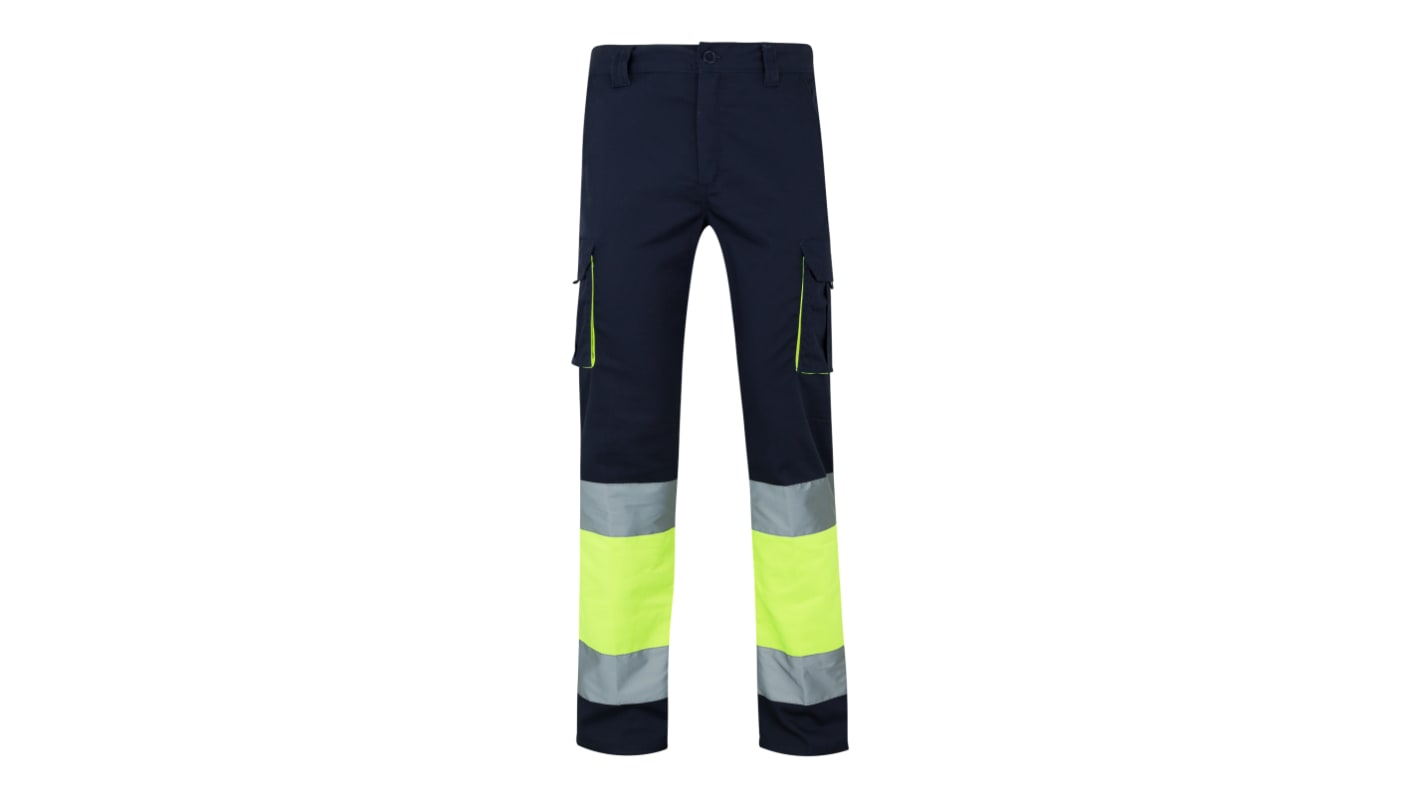 Pantalones de alta visibilidad Velilla, talla 124cm, de color Amarillo-azul marino fluorescente