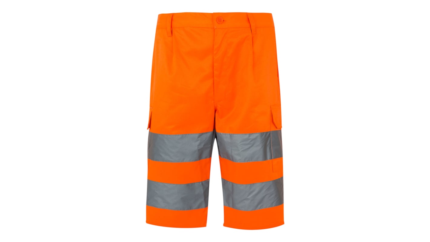 Pantalones cortos alta visibilidad Velilla de color Naranja fluorescente, talla de cintura 114cm