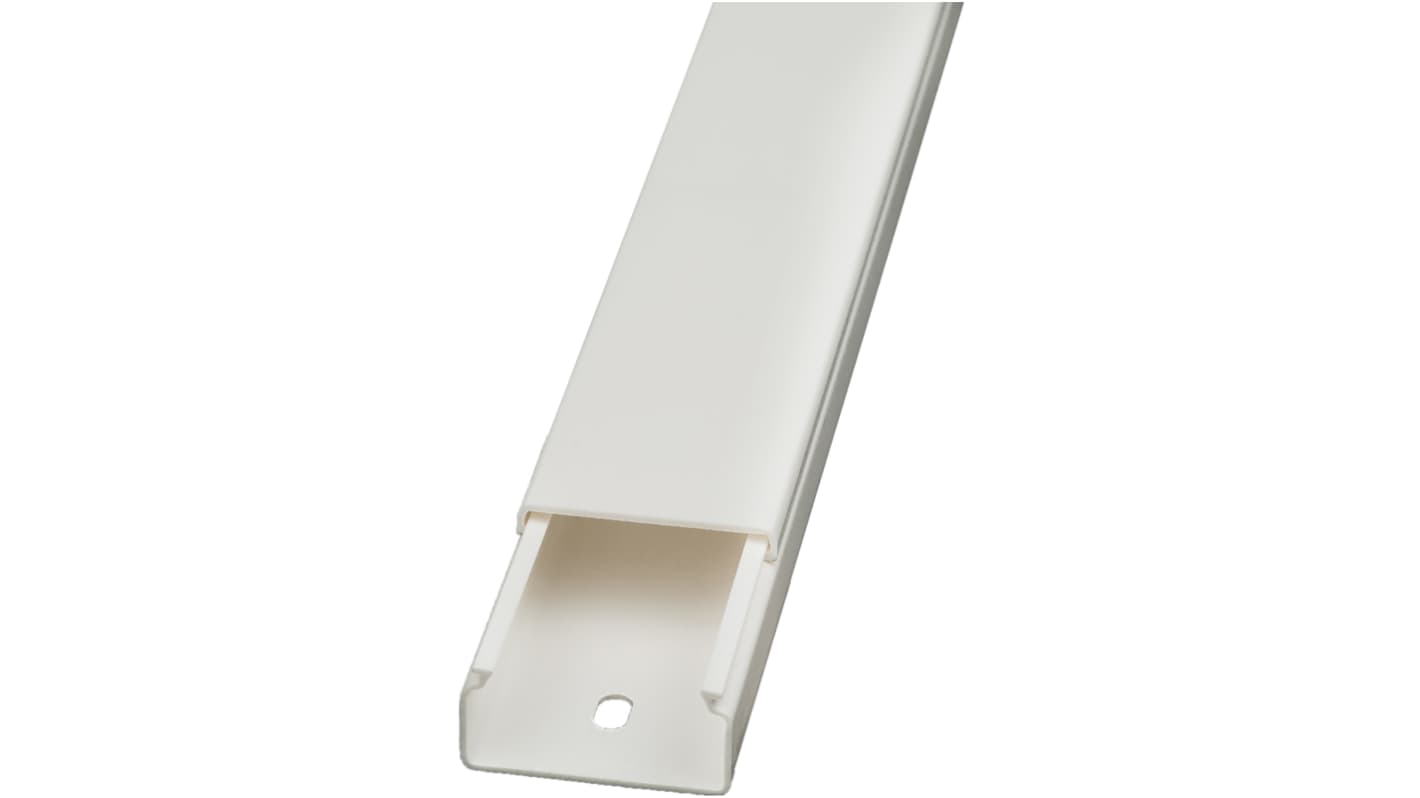 RS PRO White Mini Trunking - Closed Slot, W35 mm x D15mm, L2m, PVC