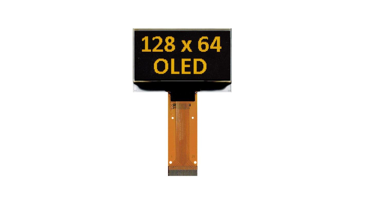 Midas Yellow Passive matrix OLED Display 128 x 64pixels COT I2C, Parallel, SPI Interface