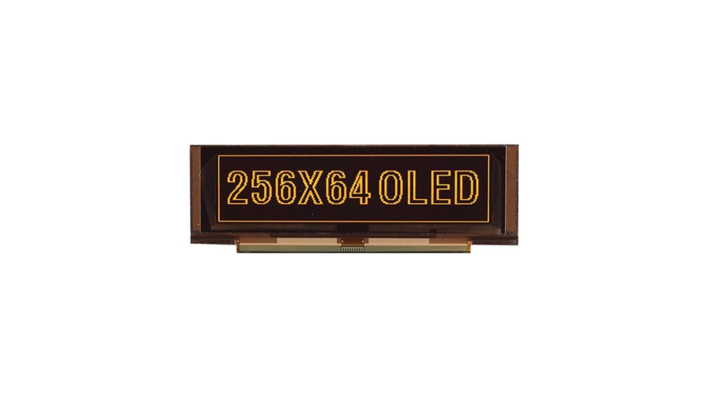 Midas Yellow Passive matrix OLED Display 256 x 64pixels COT Parallel, SPI Interface