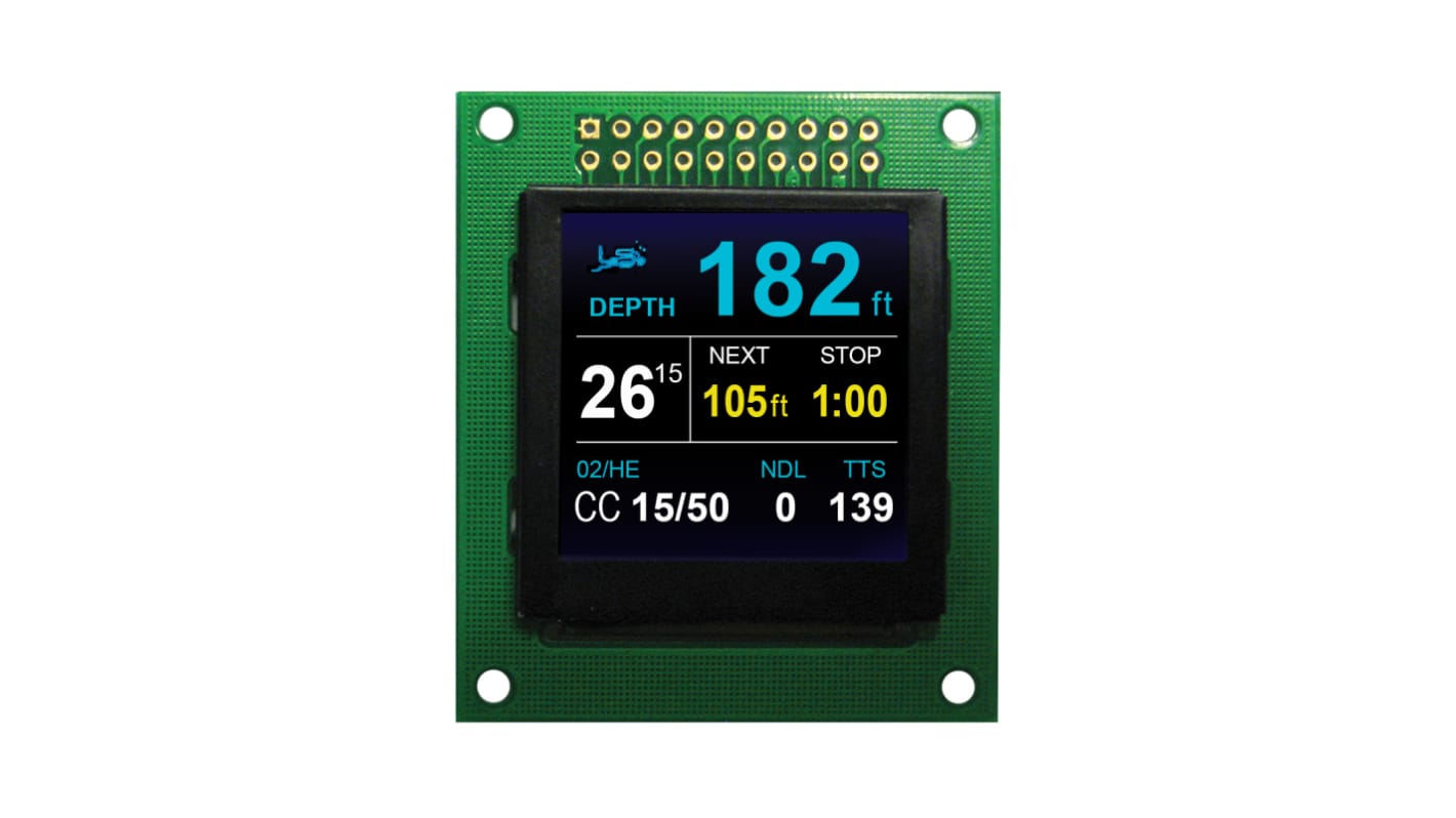 NEWHAVEN DISPLAY INTERNATIONAL 1.5in Full Colour TFT matrix OLED Display 128 x 128pixels PCB Mount Parallel Interface