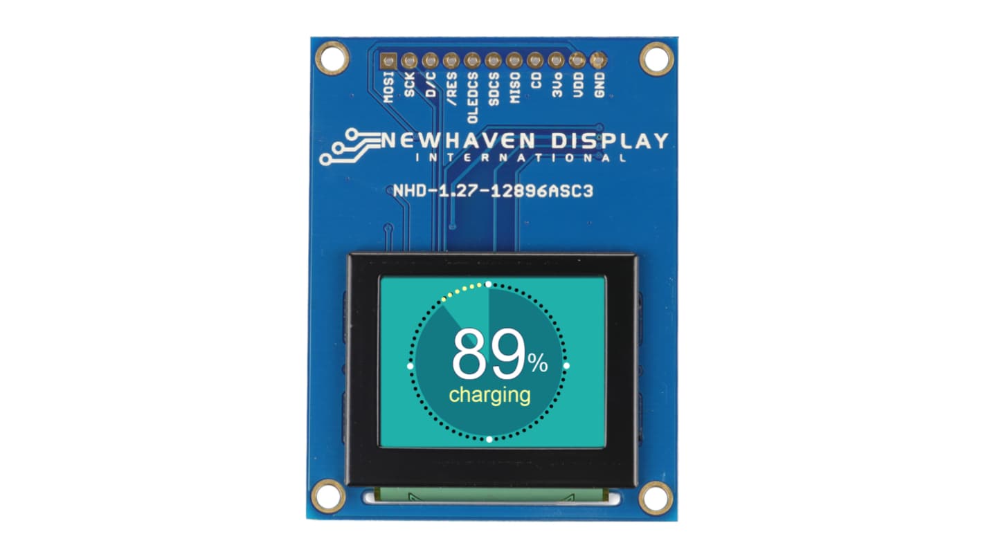 NEWHAVEN DISPLAY INTERNATIONAL 1.27in Full Colour TFT matrix OLED Display 128 x 96pixels PCB Mount Parallel Interface