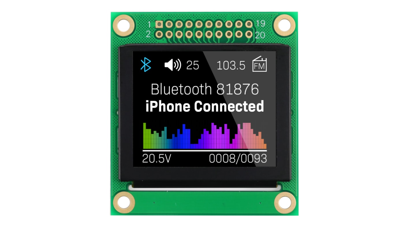 NEWHAVEN DISPLAY INTERNATIONAL 1.8in Full Colour Passive matrix OLED Display 160 x 128pixels PCB Mount Parallel, SPI