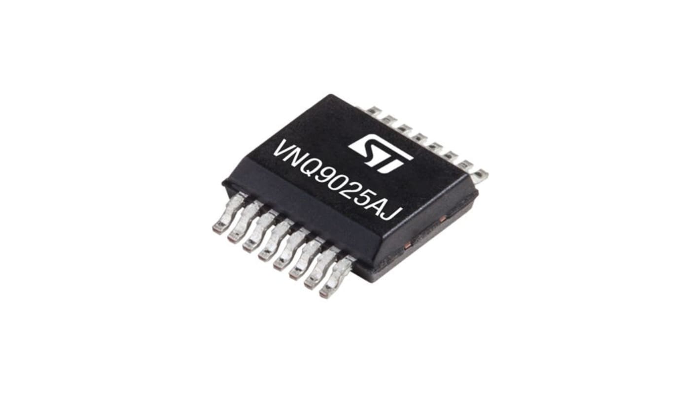 STMicroelectronics VNQ9025AJTR, High-side power switch, CMOS, 30 A., 4 → 28V, 16 Ben, PowerSSO-16