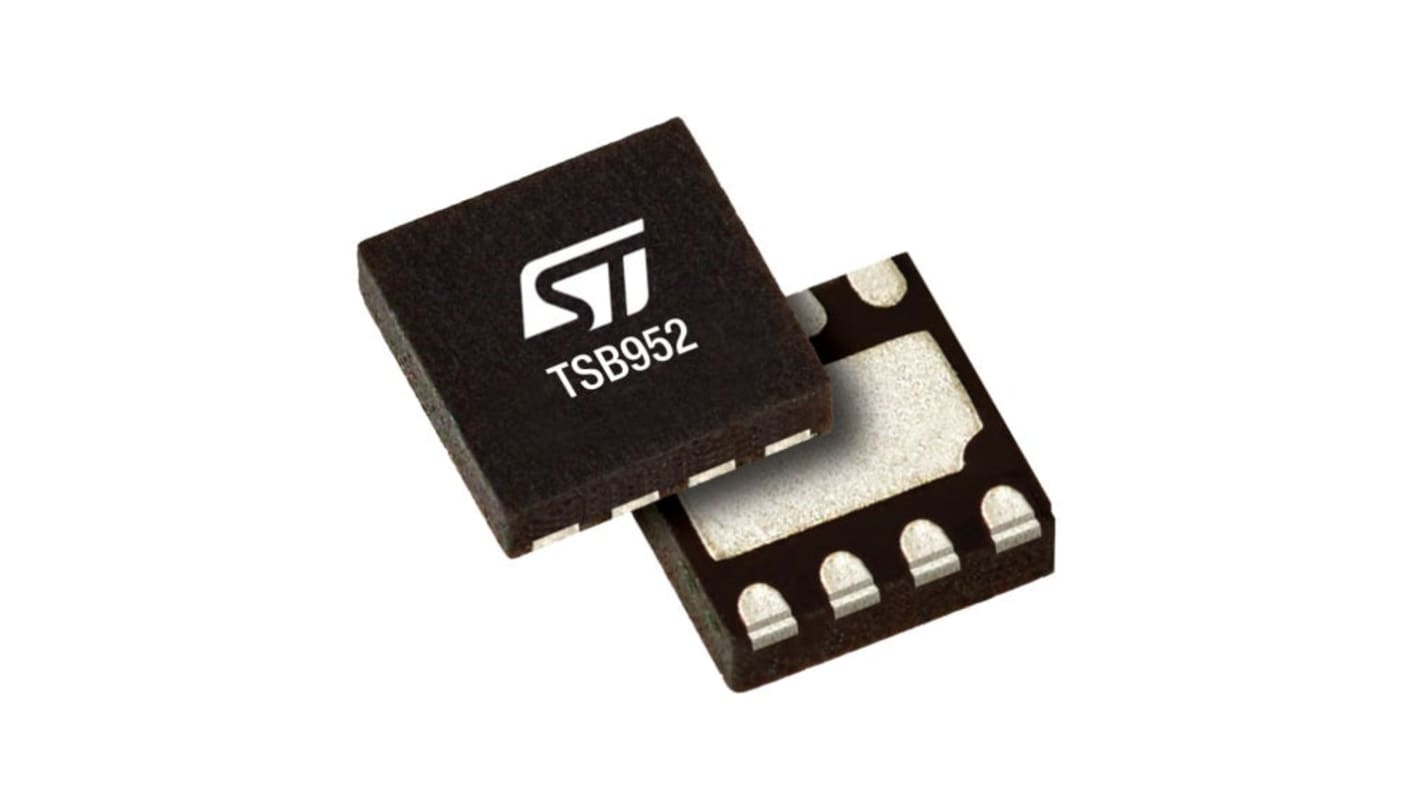 TSB952IQ2T STMicroelectronics, Operational Amplifier, Op Amps, RRO, 52MHz, 4.5 → 36 V, 8-Pin DFN8 3x3
