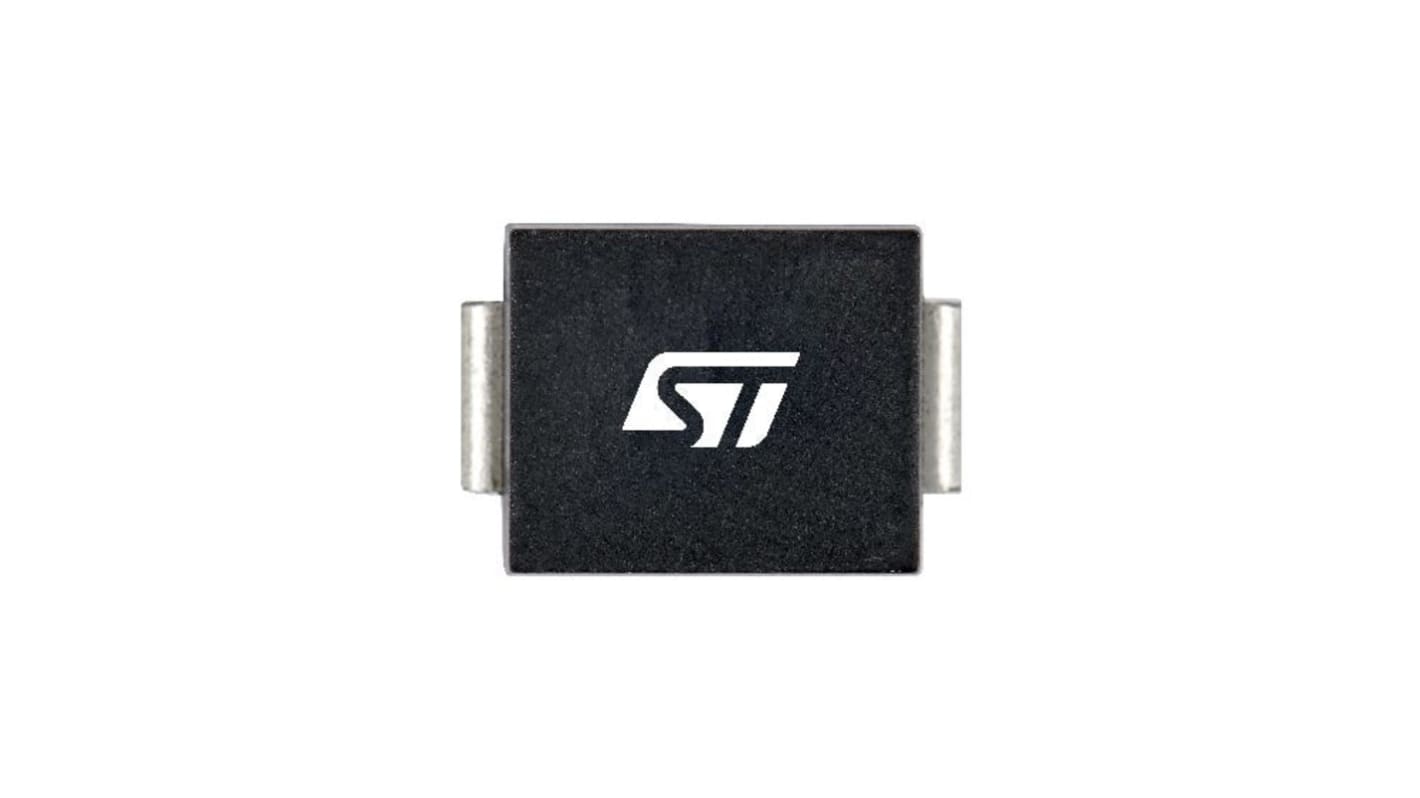 Diodo TVS STMicroelectronics, Bidirezionale, unidirezionale, , SMD, bloccaggio 53.3V, breakdown 25.7V, DO-214AB (SMC)
