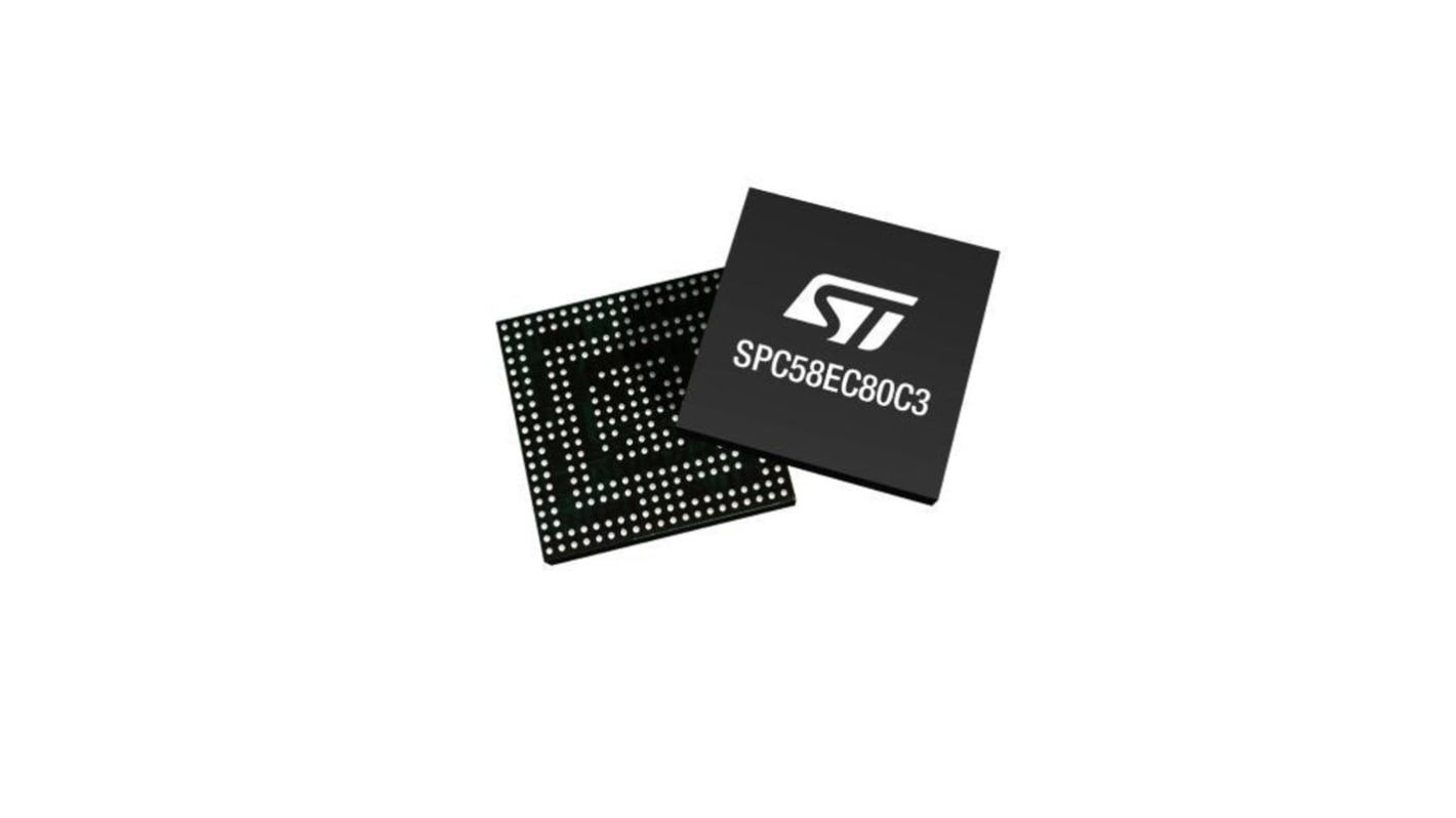 STMicroelectronics SPC58单片机, 32 位 MCU内核, 292针, FPBGA292, 最大180MHz, 4 兆字节 闪存