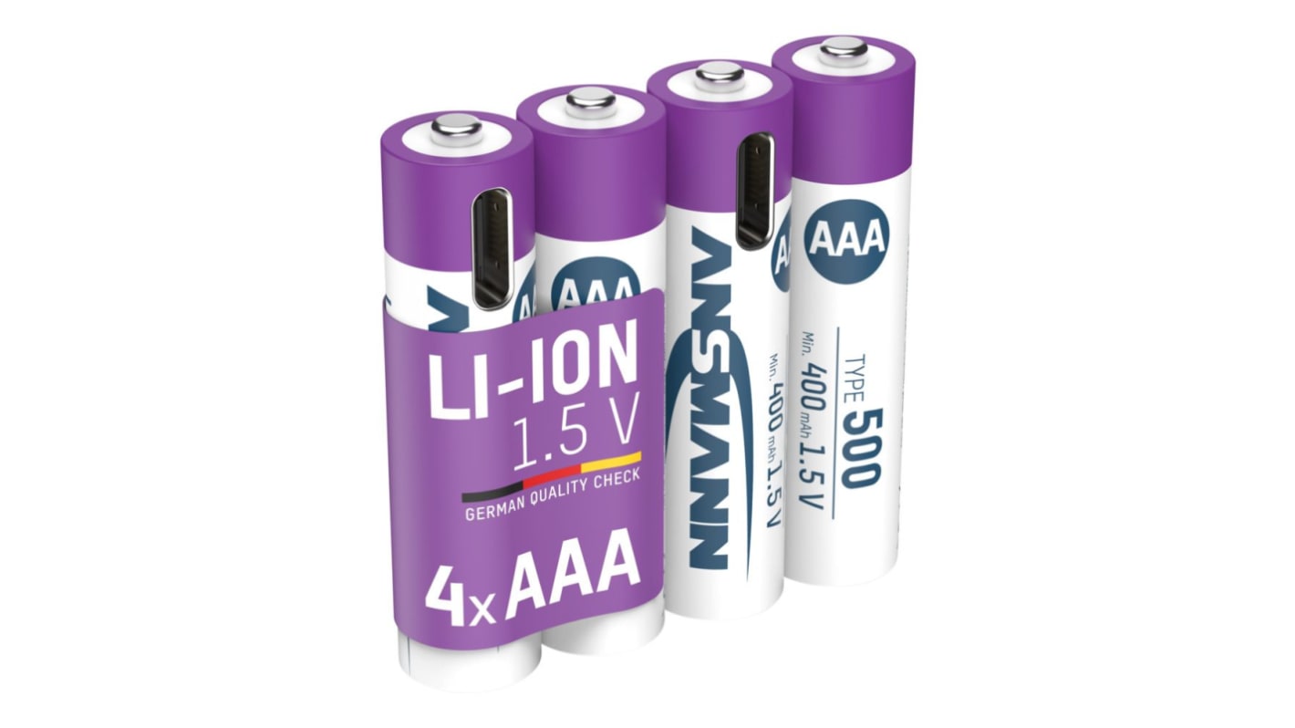 Ansmann Ansmann Li-Ion Lithium-Ion AAA Battery, 500mAh, 1.5V