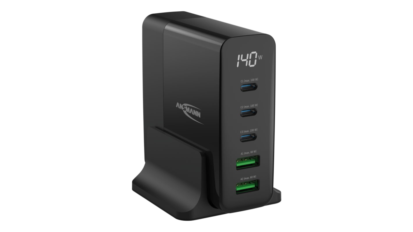 Ansmann 140W Portable AC/DC Adapter 5 → 20V dc Output, 3A Output