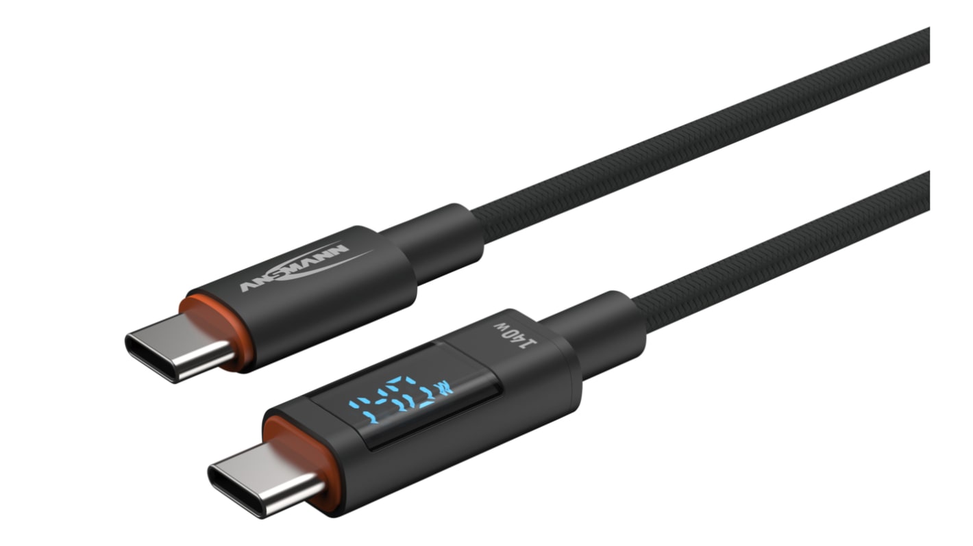 Kabel USB Złącze A USB C Złącze B USB C dł. 2m Przewód USB kolor: Szary