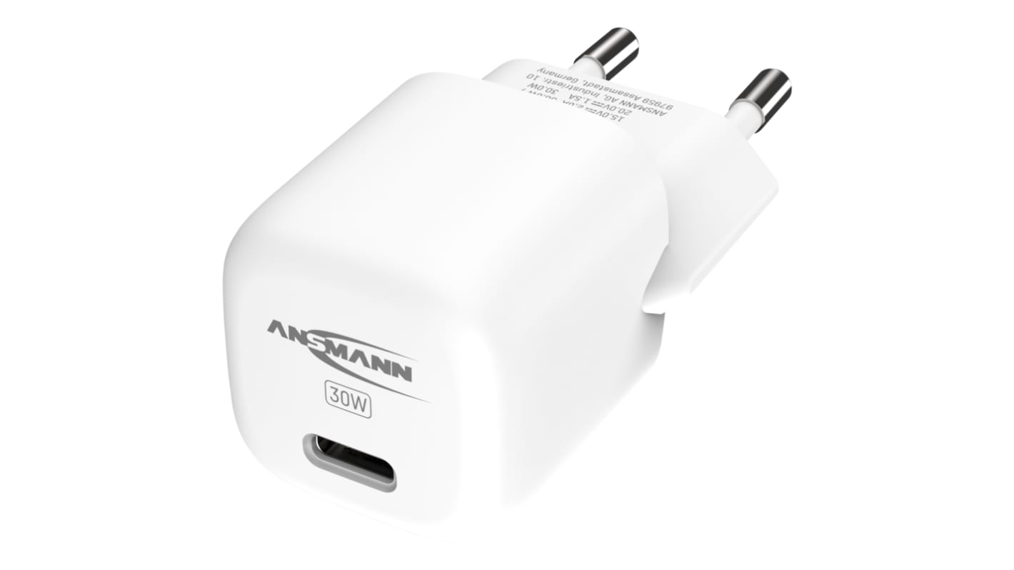 Ansmann 30W USB Adapter AC/DC Adapter 5 → 20V dc Output, 1.5 → 3A Output