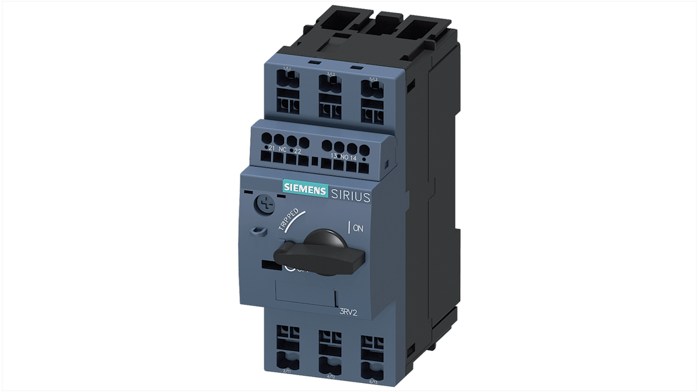 Interruttore automatico del motore Siemens, protezione 3RV2, 20 a 690 V, 200 mA SIRIUS 3RV