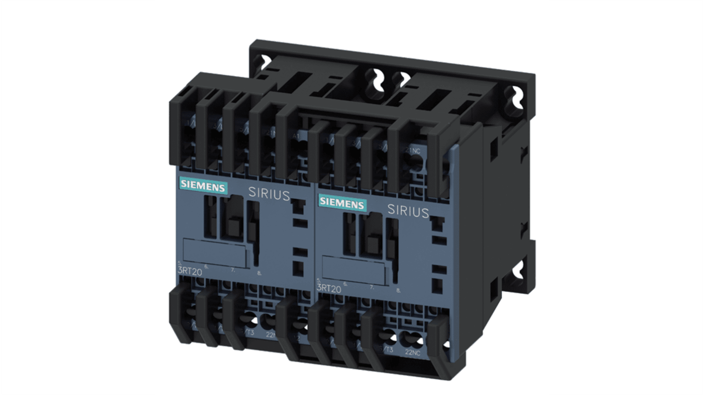 Contactor Siemens 3RA23 SIRIUS de 3 polos, 3NO, 6,7 A, bobina 48 V CA, 5,5 kW